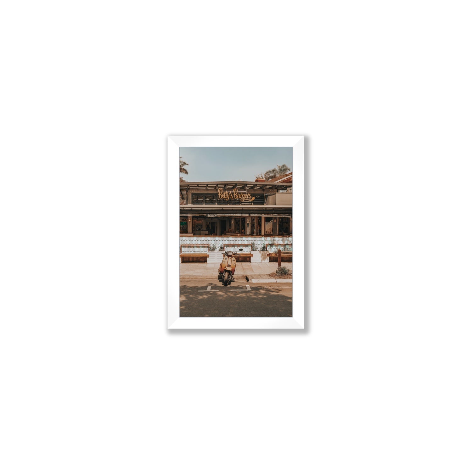 Noosa Nostalgia fine art print, Noosa, Australia, coastal scenes artwork, Small, White Frame · Full Bleed, Fine Art Print