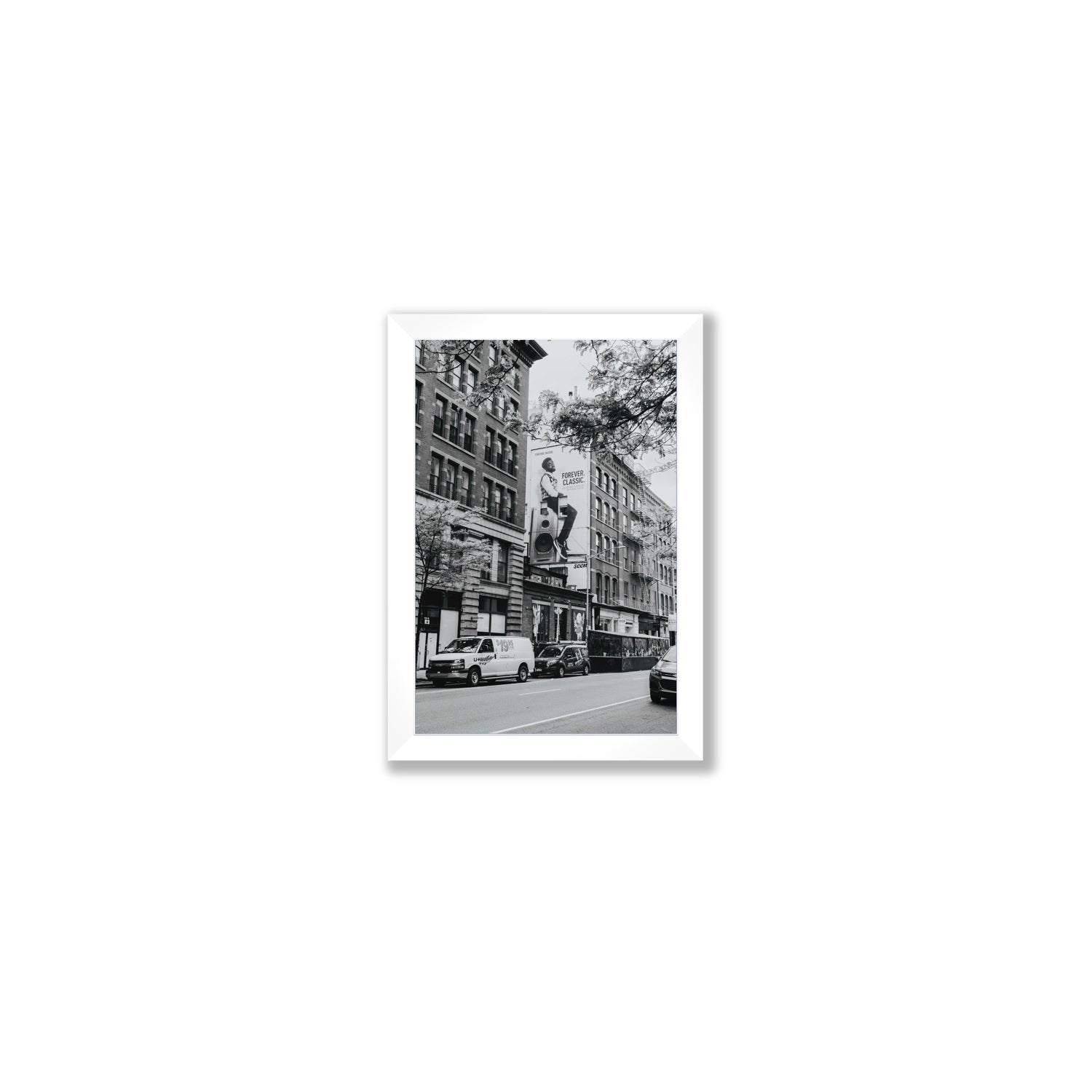 Forever Classic New York NYC Black & White wall art Small full-bleed fine art print in white frame