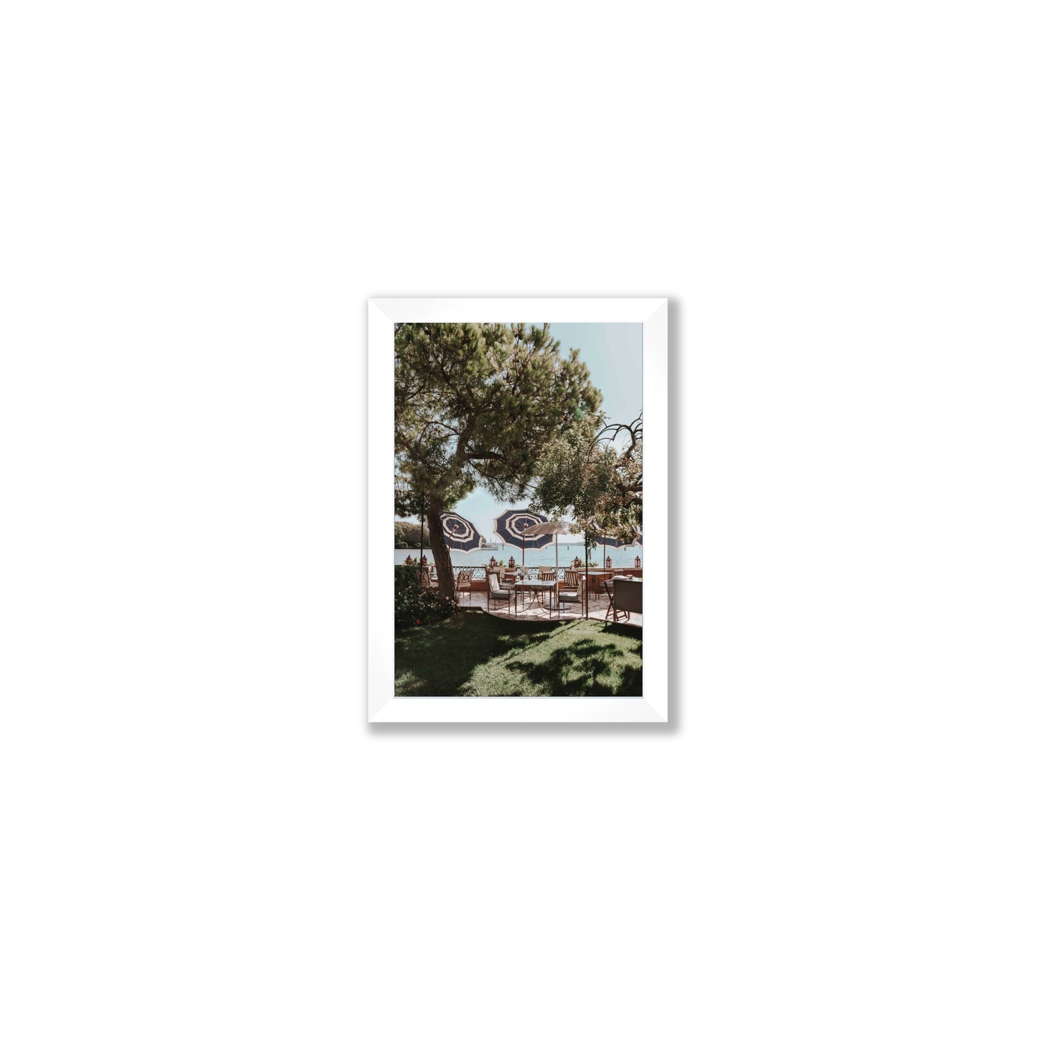 Tranquil Gardens Venice Italian wall art Small full-bleed fine art print in white frame