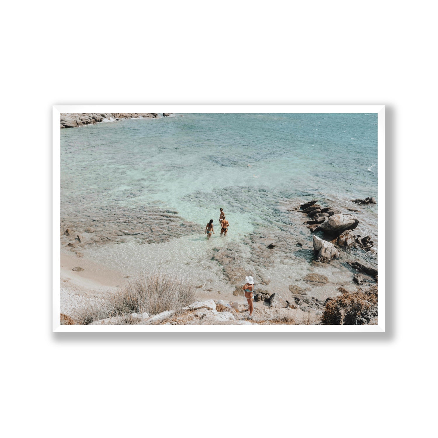 Easy On The Eyes Mykonos Greek island wall art Gallery full-bleed fine art print in white frame
