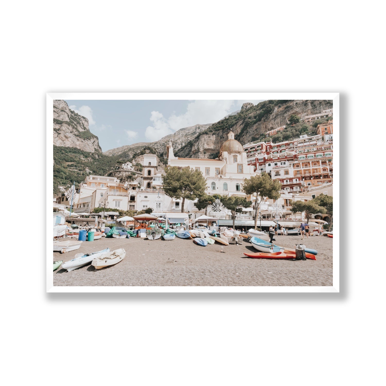 Pastel Paradise fine art print, Positano, Italy, Gallery, White Frame · Full Bleed, Fine Art Print
