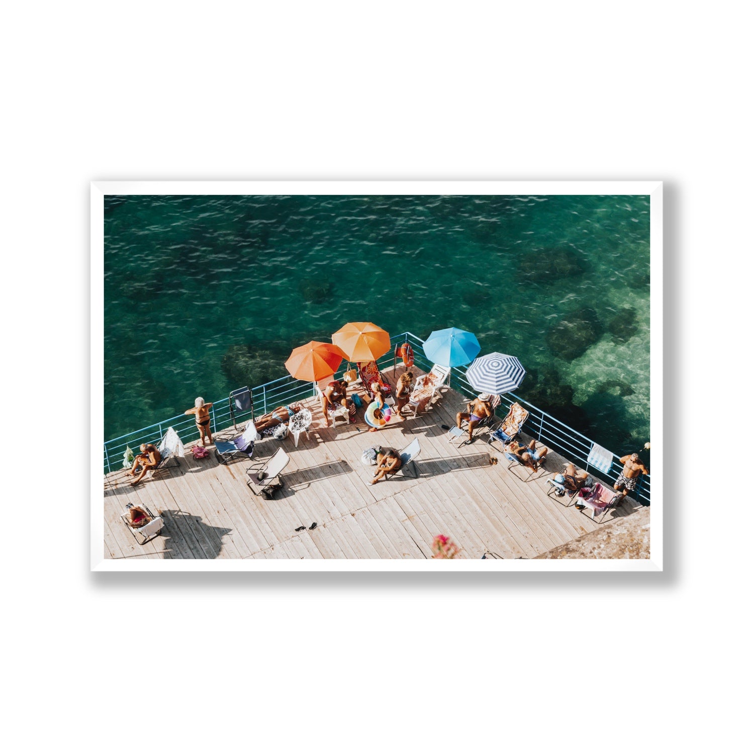 Il Dolce Far Niente Sorrento coastal wall art Gallery full-bleed fine art print in white frame