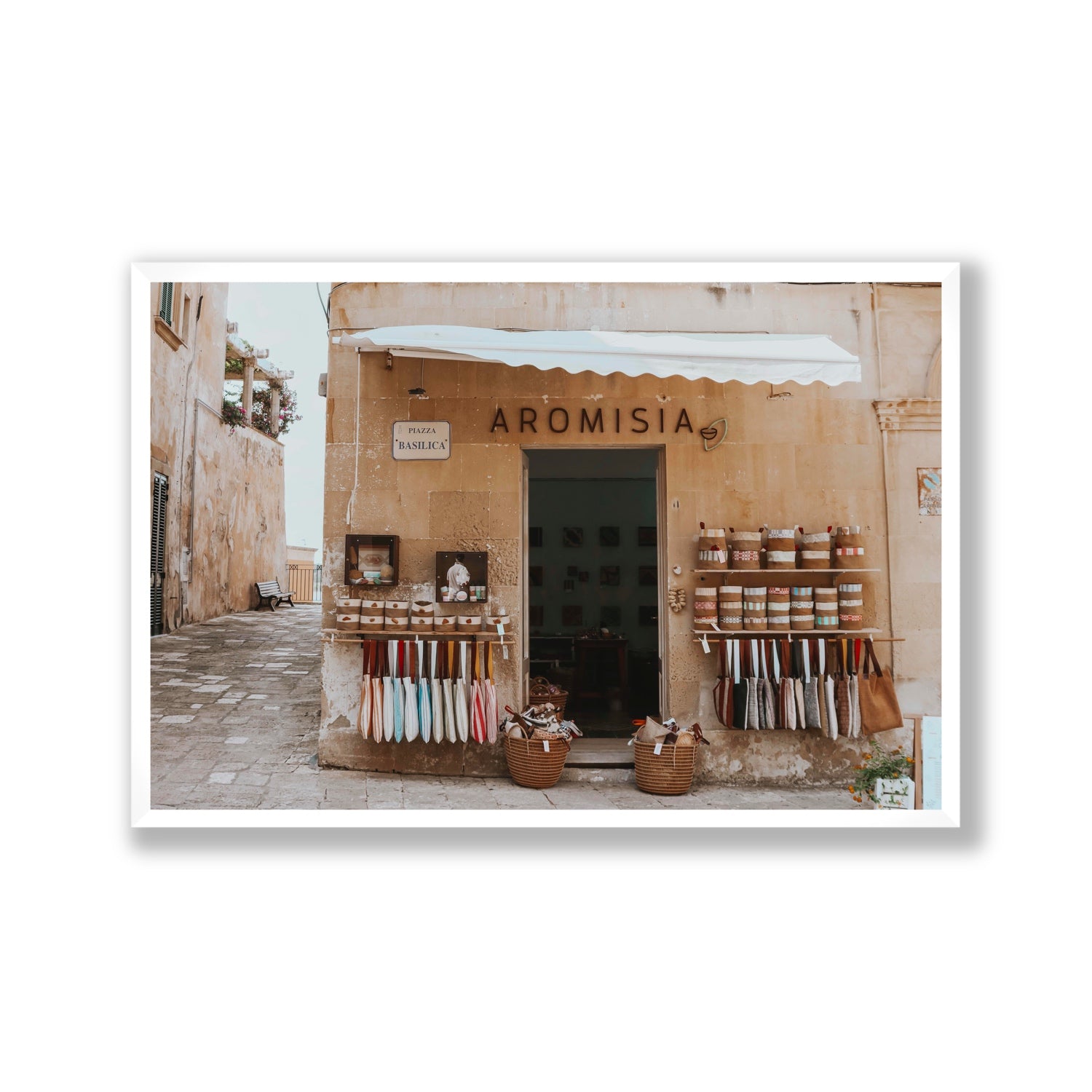 Aromisia Puglia Otranto Italian wall art Gallery full-bleed fine art print in white frame