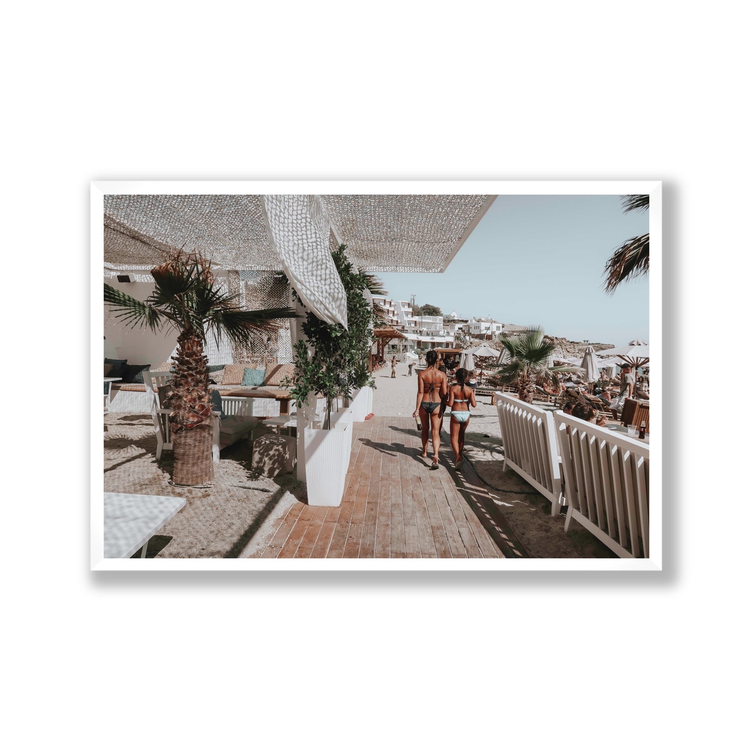 Mitera Kori Mykonos Greek island wall art Gallery full-bleed fine art print in white frame