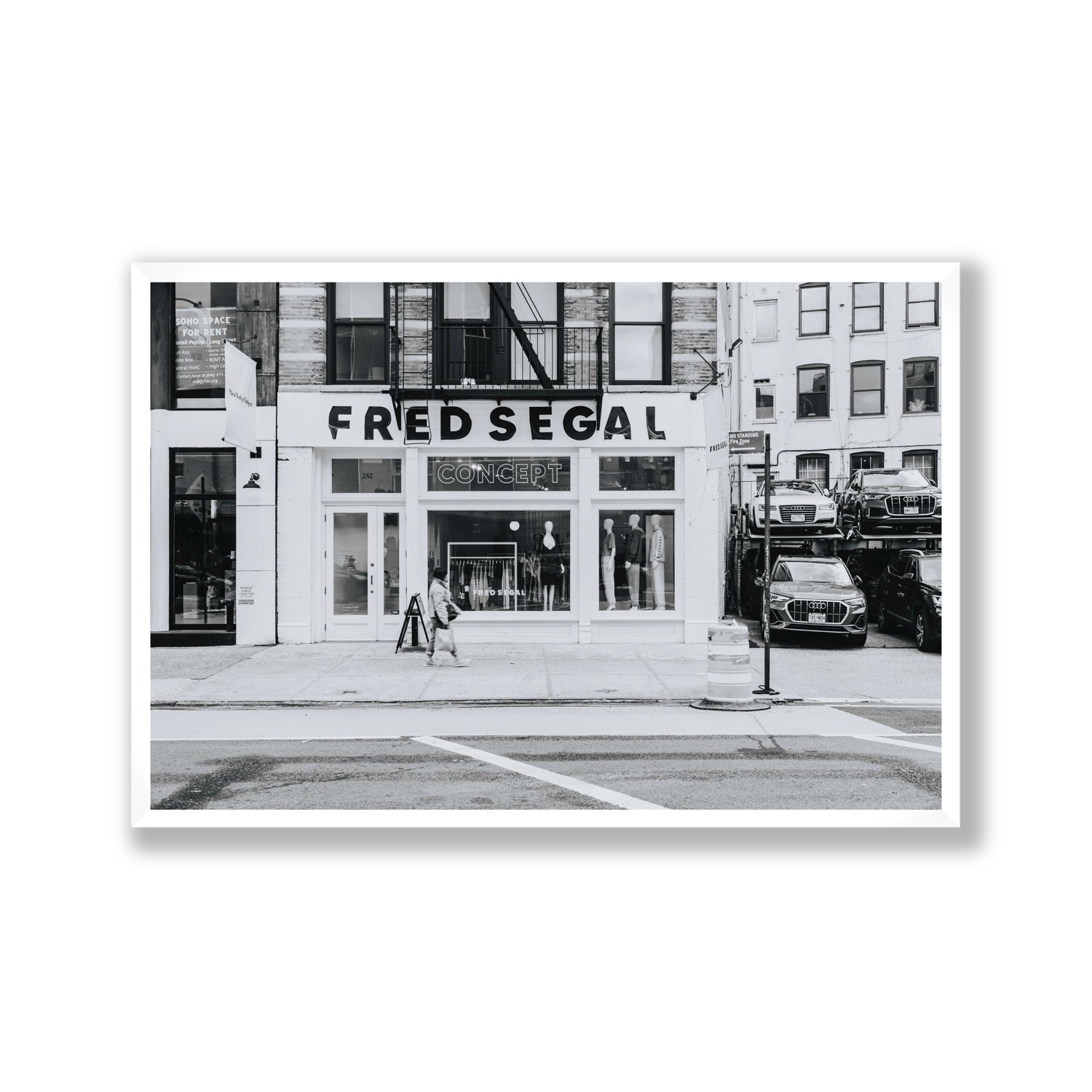 Noir York New York NYC Black & White wall art Gallery full-bleed fine art print in white frame
