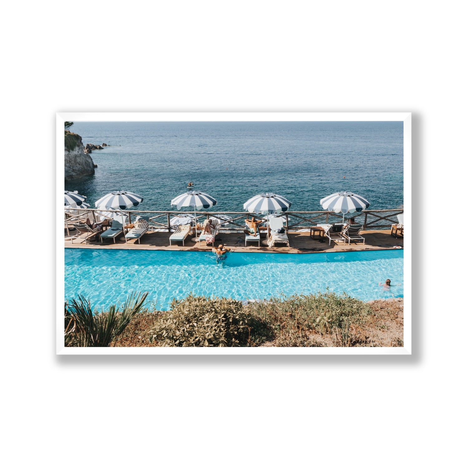 Hues Of Blues fine art print, Ischia, Italy, Gallery, White Frame · Full Bleed, Fine Art Print