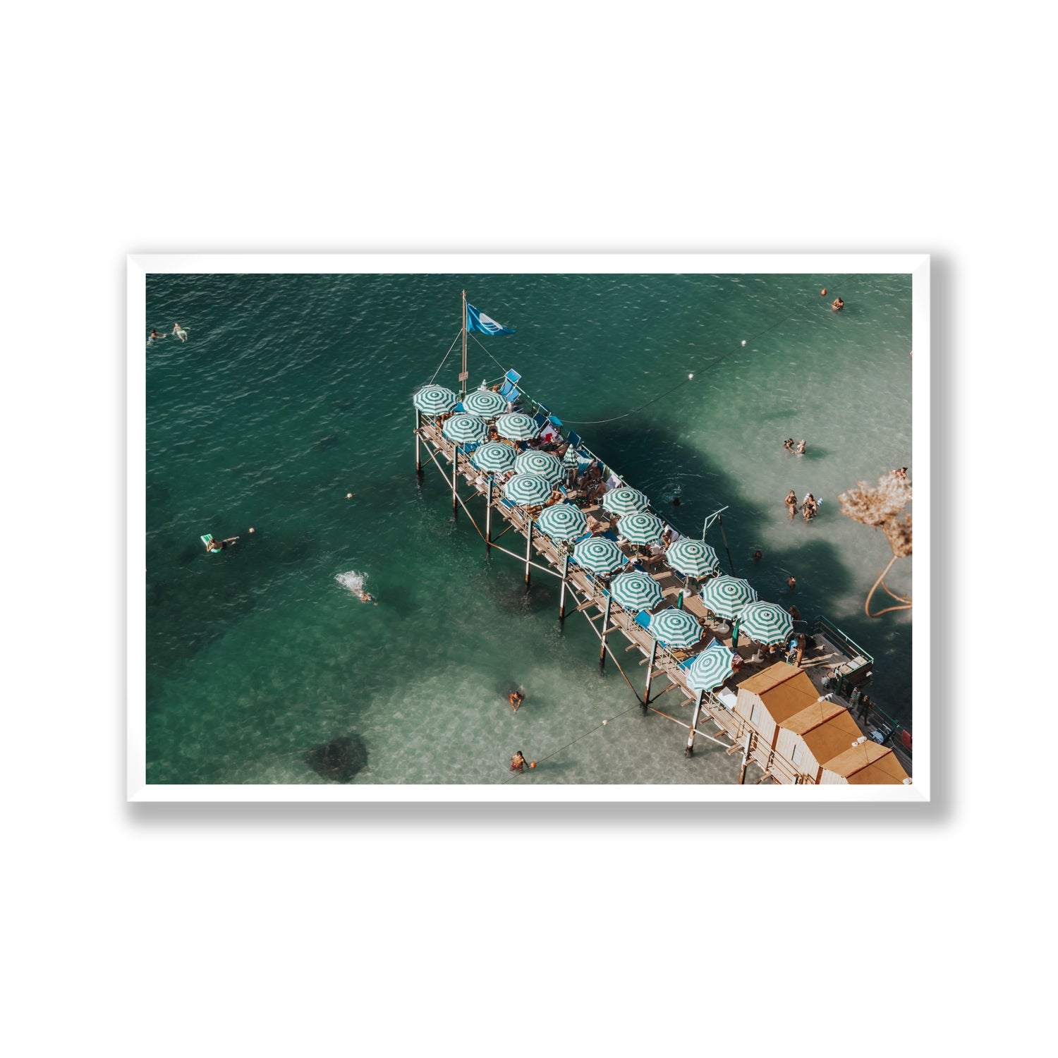 Sorrento Shangri La Sorrento coastal Italian wall art Gallery full-bleed fine art print in white frame