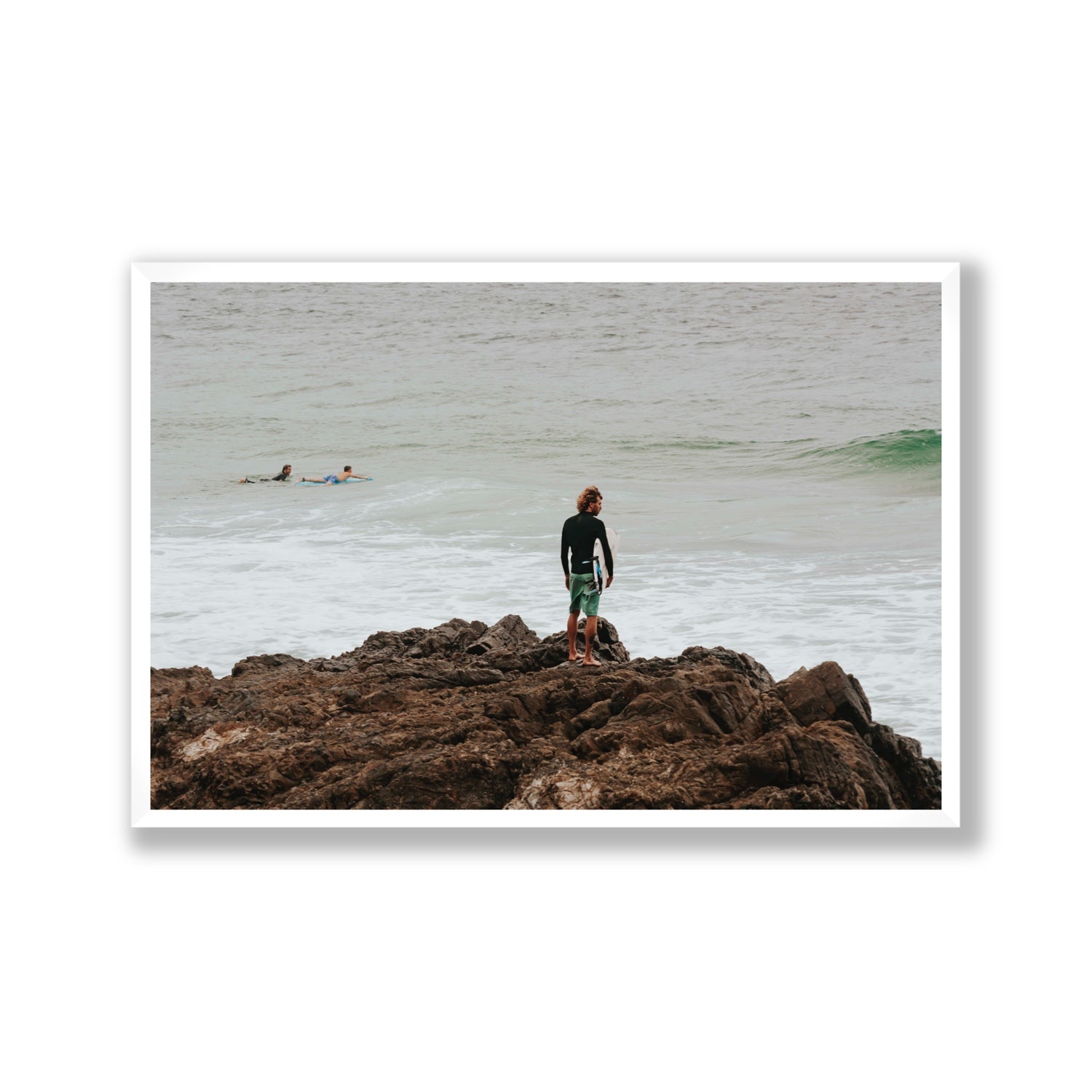 Let The Sea Set You Free Byron Bay Surf wall art Gallery full-bleed fine art print in white frame