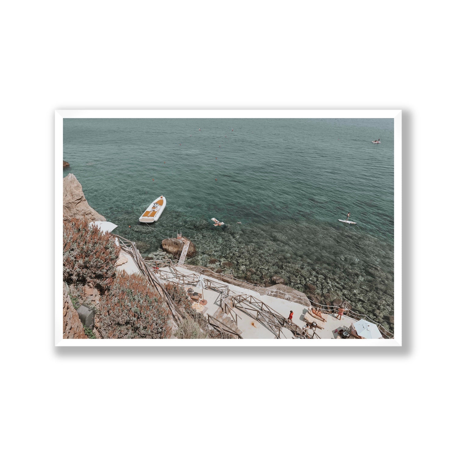 The Lagoon Tuscany coastal Italian wall art Gallery full-bleed fine art print in white frame