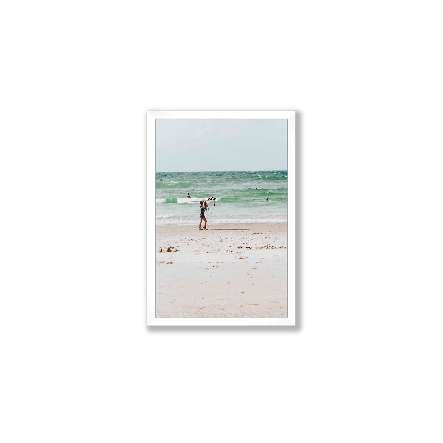 Grommet Byron Bay Surf coastal wall art Medium full-bleed fine art print in white frame
