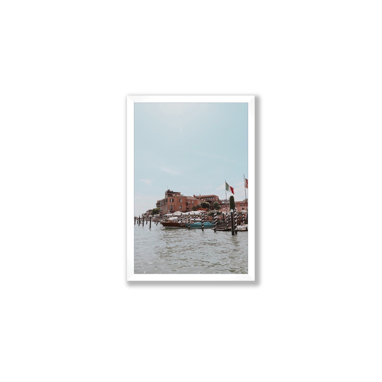 Giudecca Island Venice wall art Medium full-bleed fine art print in white frame