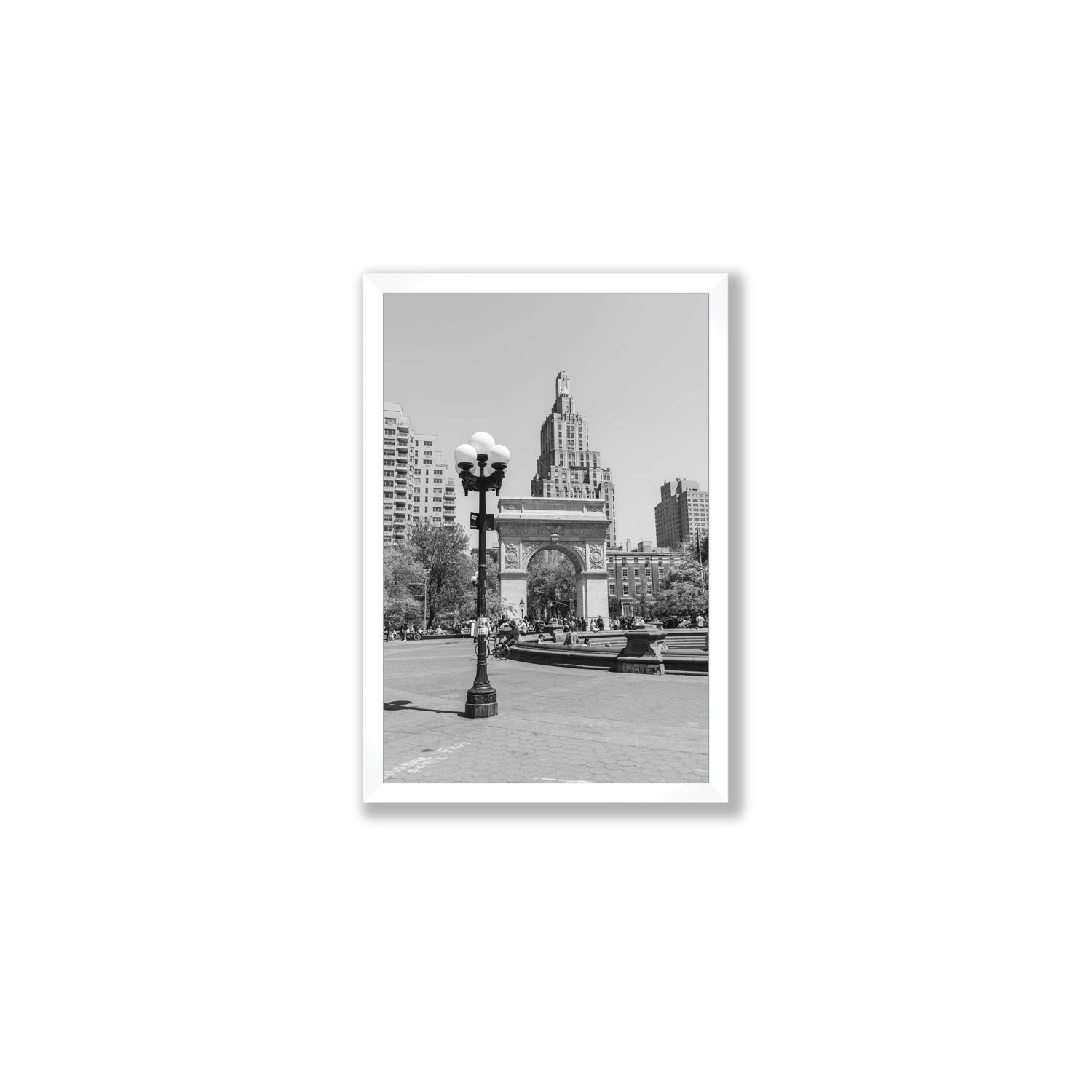 Pole Position New York NYC Black & White wall art Medium full-bleed fine art print in white frame