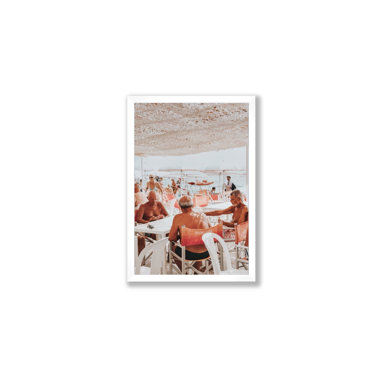 The Players fine art print, Alassio, Italy, Medium, White Frame · Full Bleed, Fine Art Print