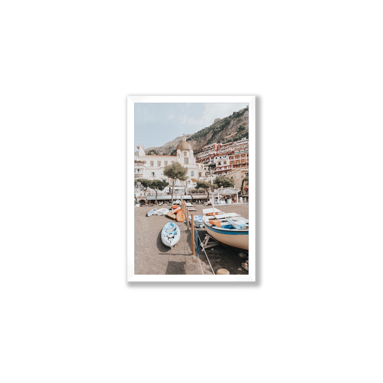 Seaside Hues Positano wall art Medium full-bleed fine art print in white frame