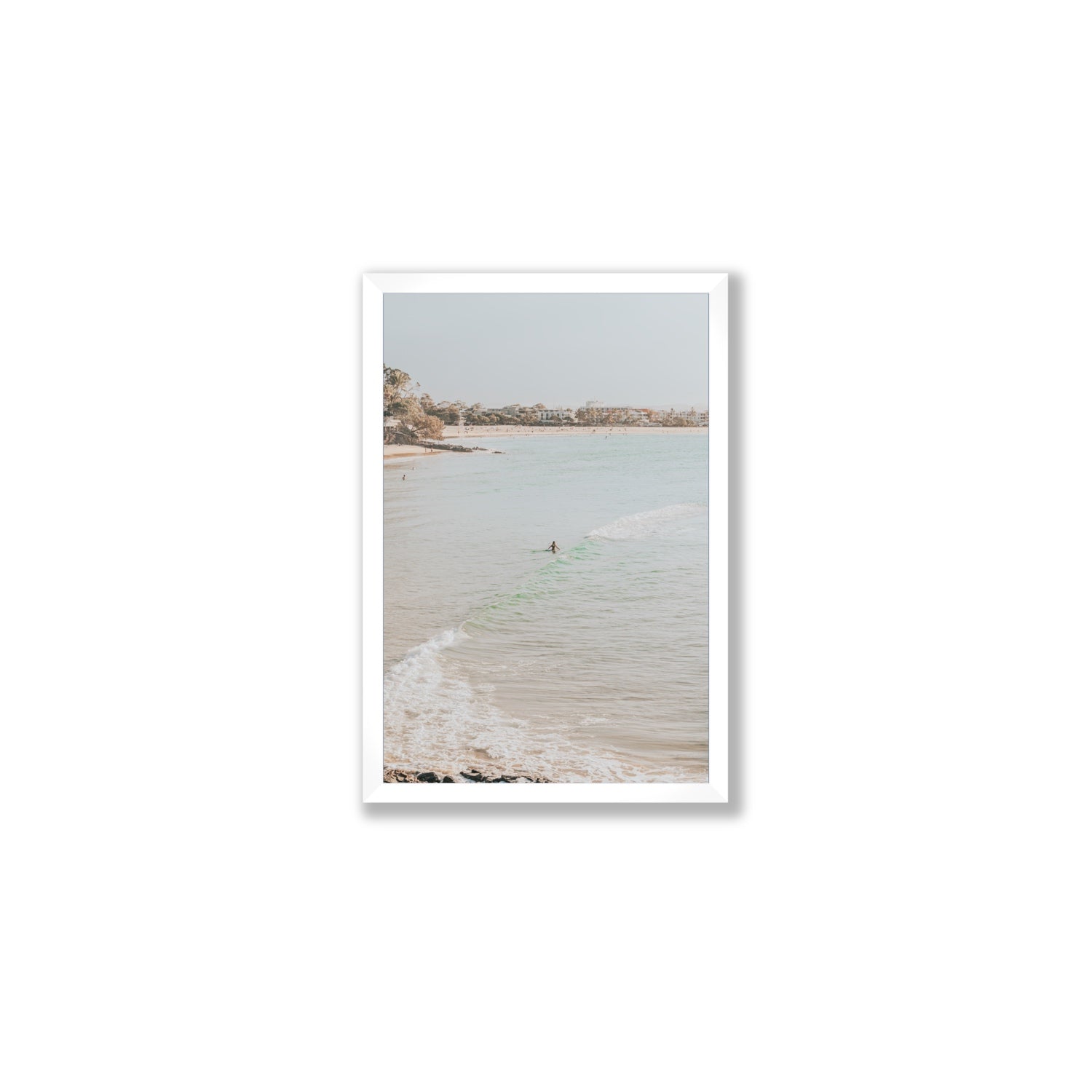 Salt Reverie fine art print, Noosa, Australia, coastal scenes artwork, Medium, White Frame · Full Bleed, Fine Art Print
