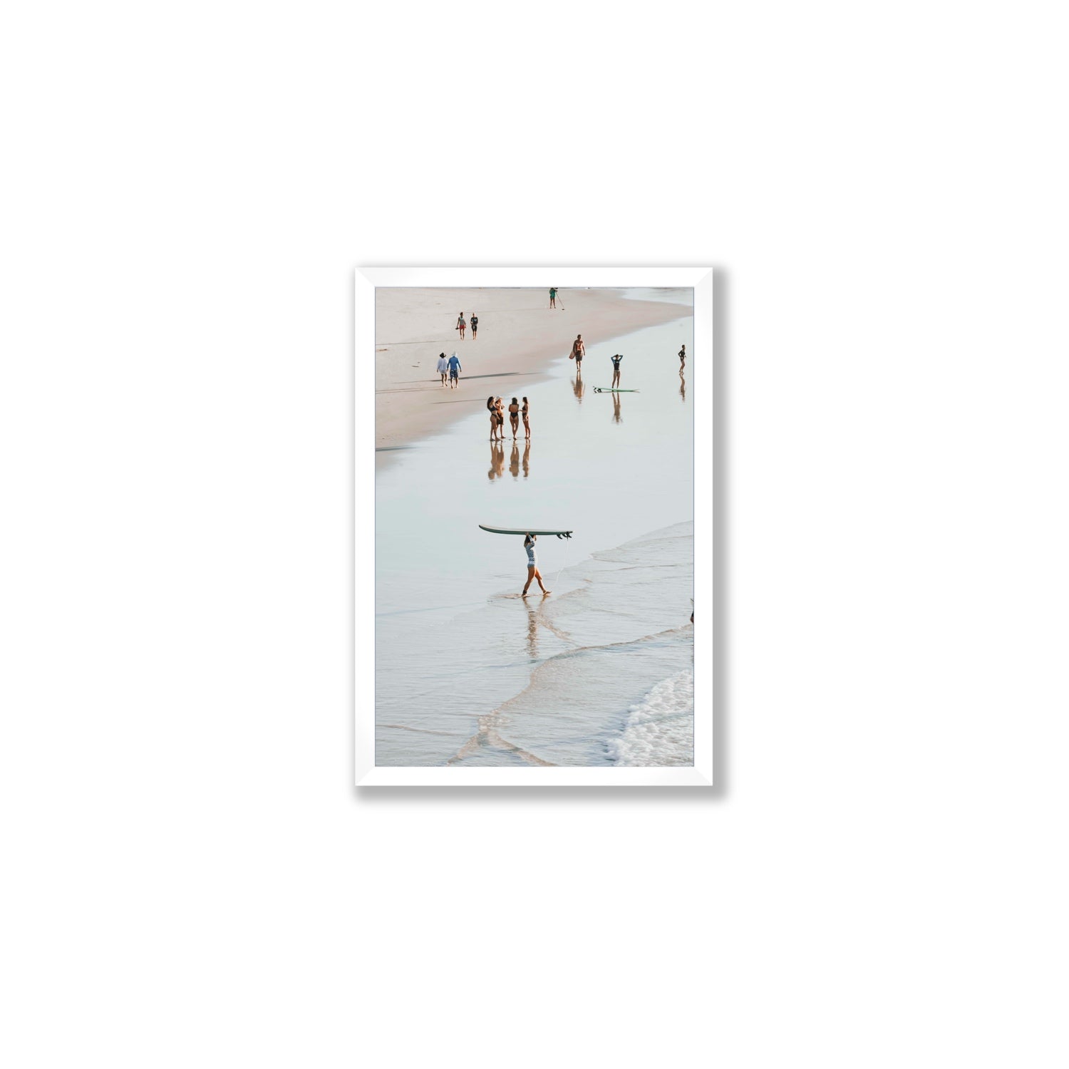 Bailey Byron Bay beach coastal decor wall art Medium full-bleed fine art print in white frame