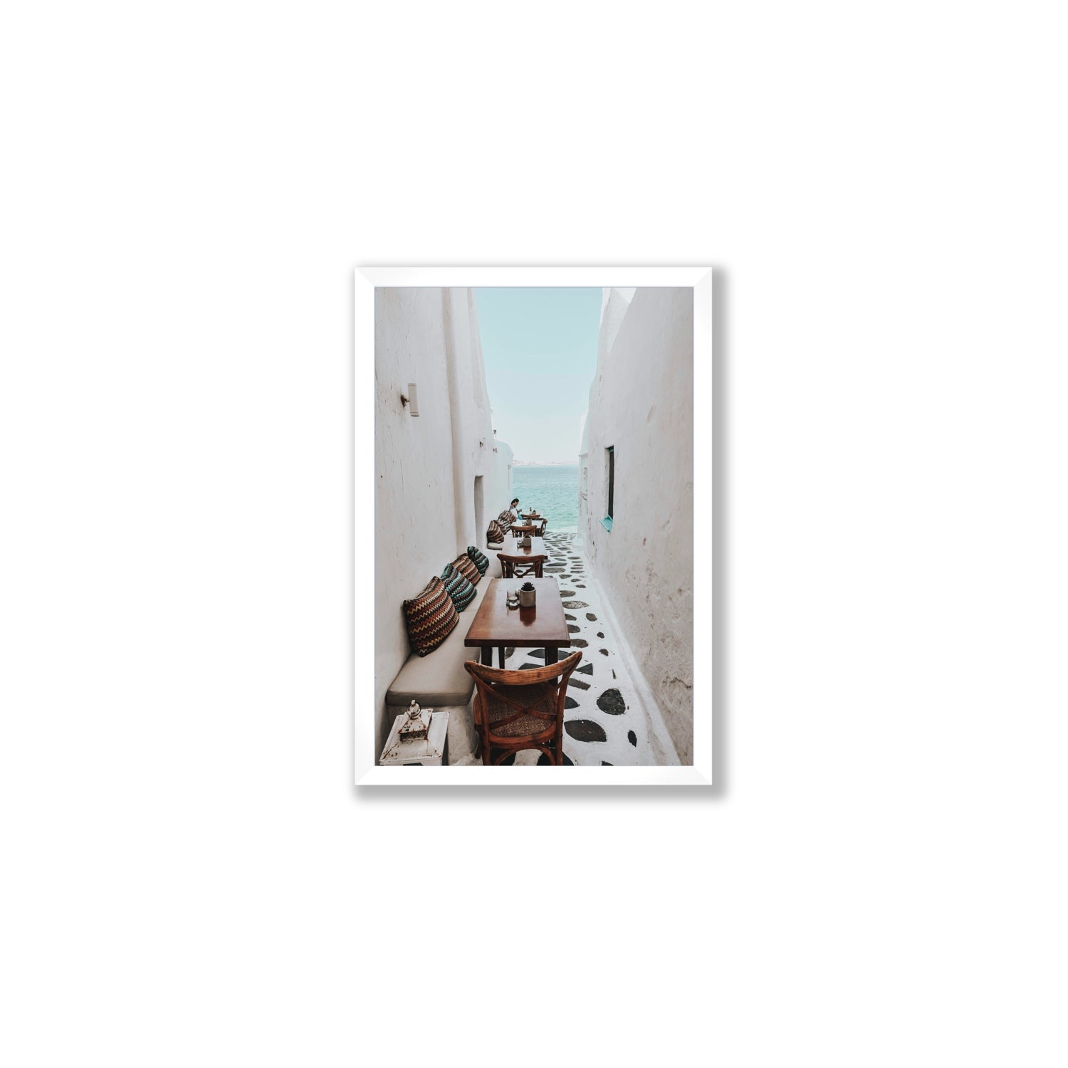 Trip Down Memory Lane fine art print, Mykonos, Greece, Medium, White Frame · Full Bleed, Fine Art Print