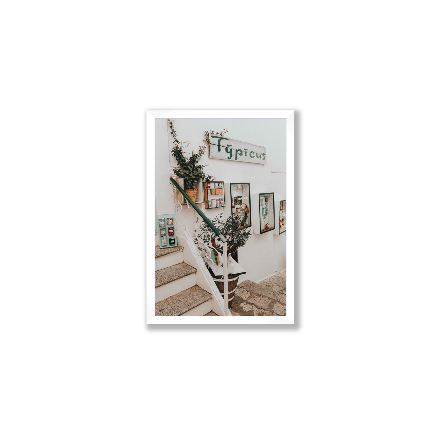 Il Negozio Puglia Ostuni wall art Medium full-bleed fine art print in white frame