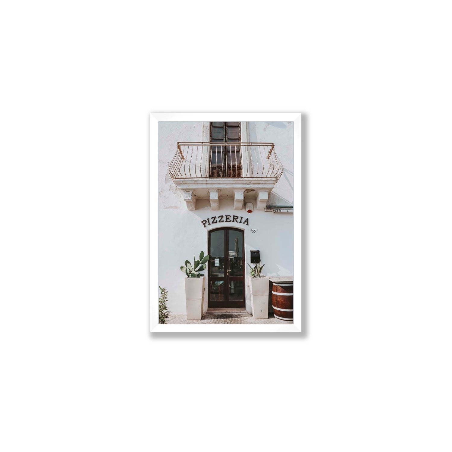 Pizzeria Puglia Italian wall art Medium full-bleed fine art print in white frame