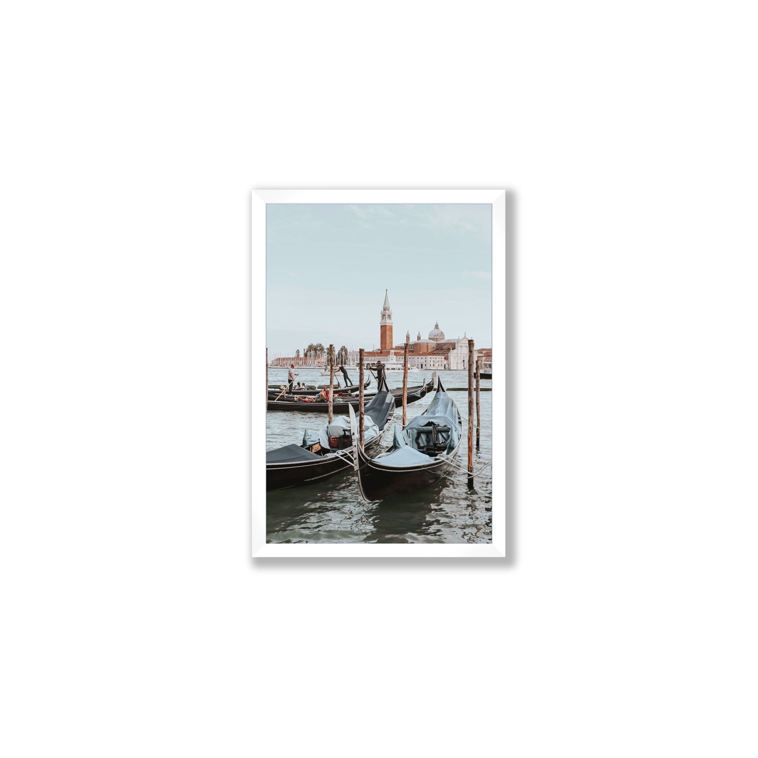 Italian Commute Venice Italian Mediterranean decor wall art Medium full-bleed fine art print in white frame