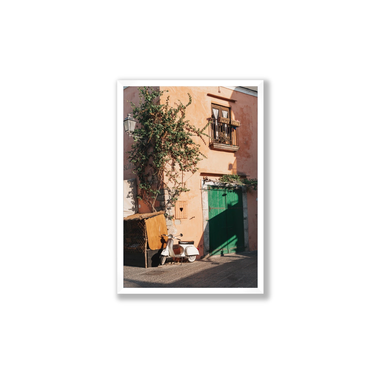 La Casa Ischia Italian Mediterranean decor wall art Large full-bleed fine art print in white frame