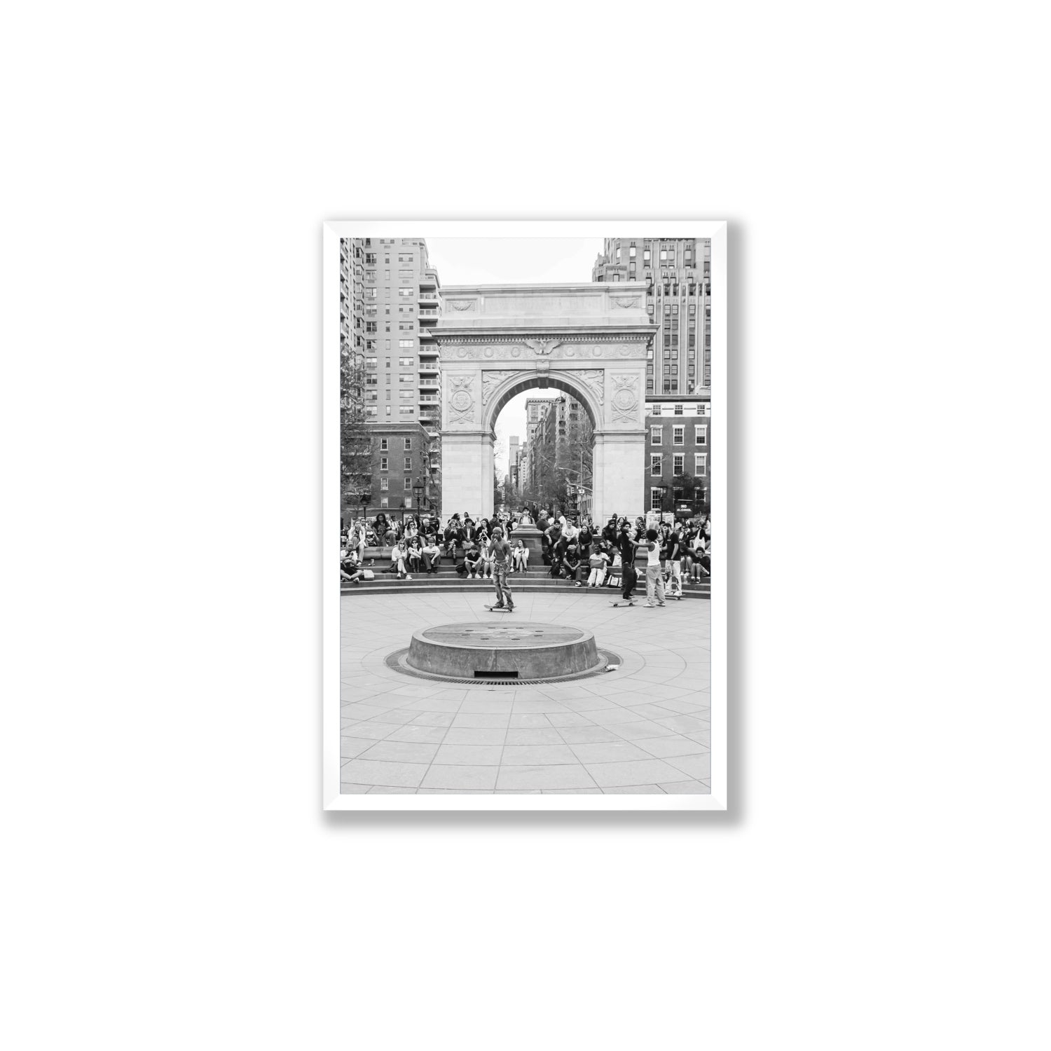 Concrete Conqueror New York NYC Skateboard wall art Large full-bleed fine art print in white frame