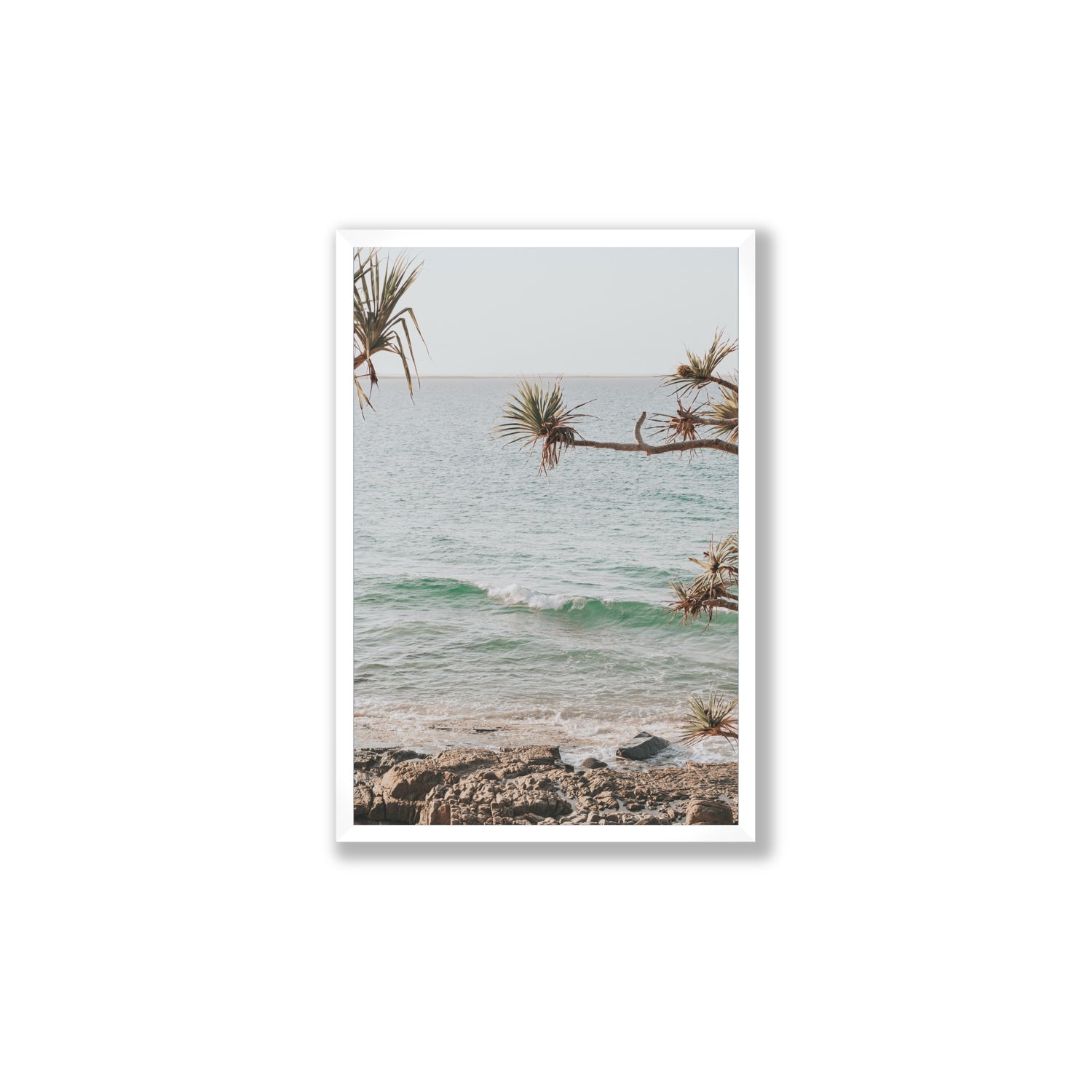 Good Vibrations fine art print, Noosa, Australia, coastal scenes artwork, Large, White Frame · Full Bleed, Fine Art Print