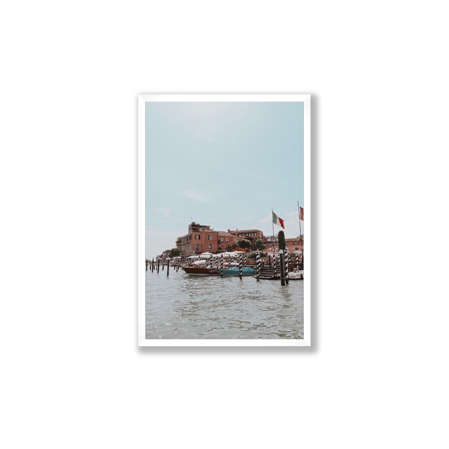 Giudecca Island Venice wall art Large full-bleed fine art print in white frame