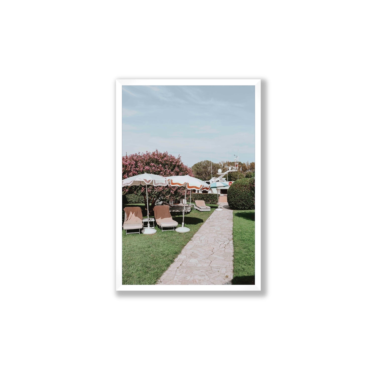 A Bellini Awaits Venice Italian wall art Large full-bleed fine art print in white frame