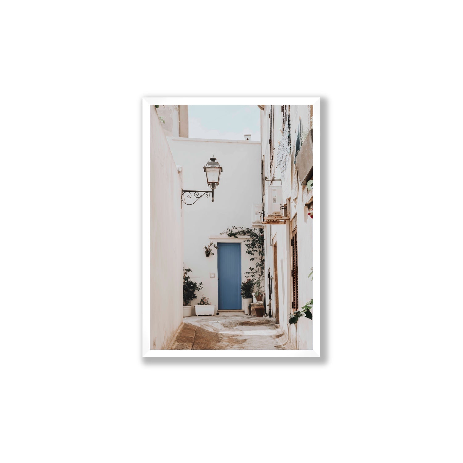 Entry Envy Puglia Ostuni wall art Large full-bleed fine art print in white frame