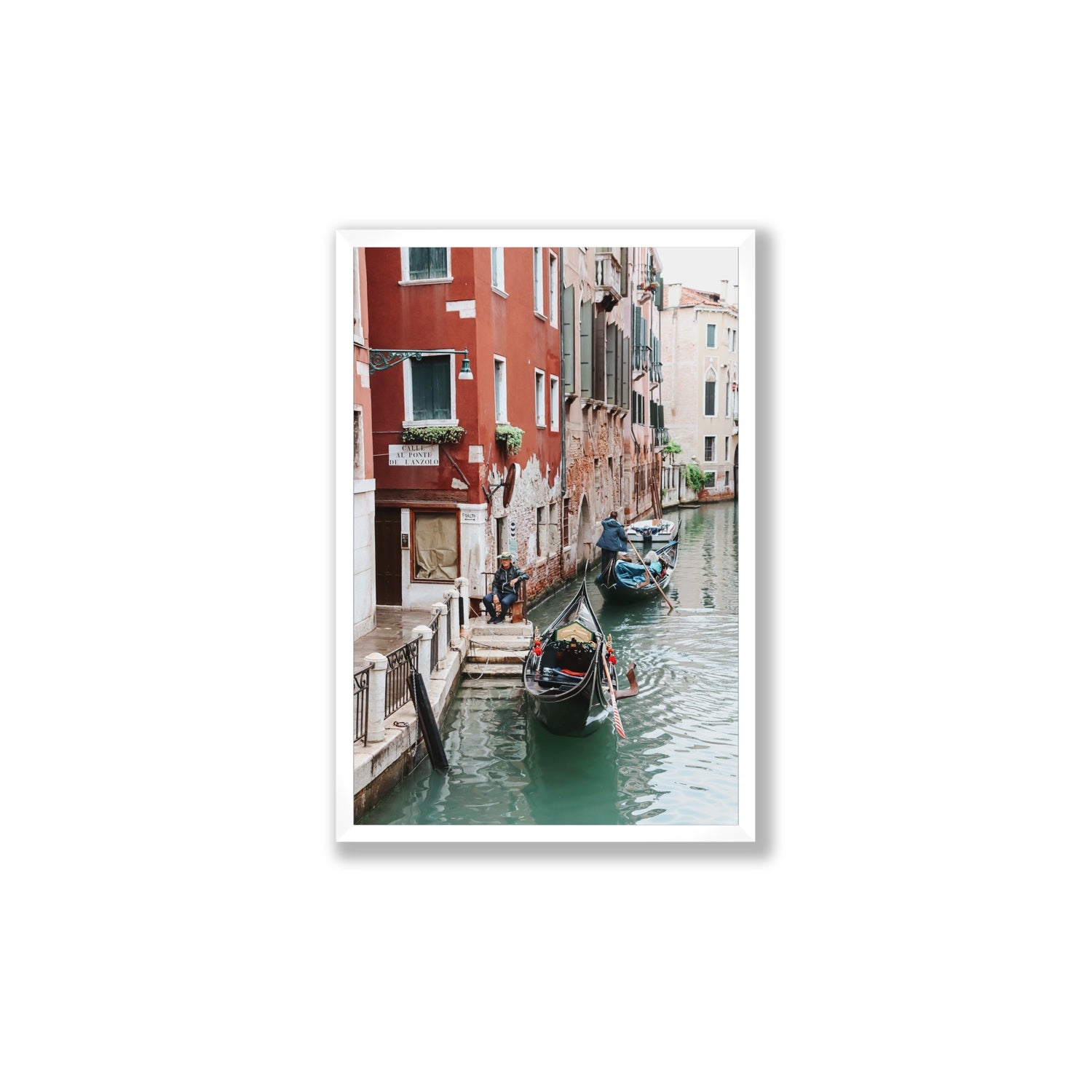 The Merchant Venice Canal Italian wall art Large full-bleed fine art print in white frame