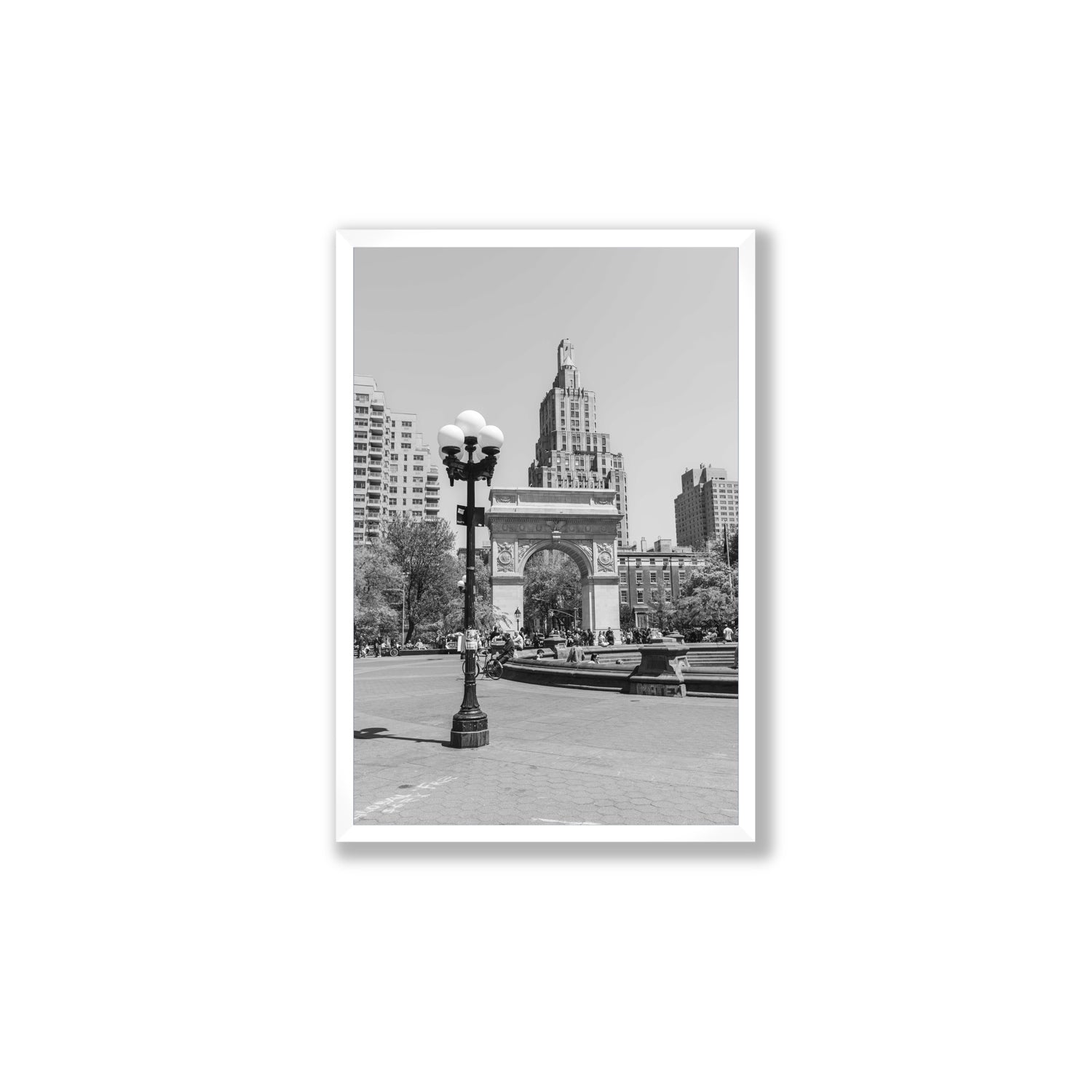 Pole Position New York NYC Black & White wall art Large full-bleed fine art print in white frame