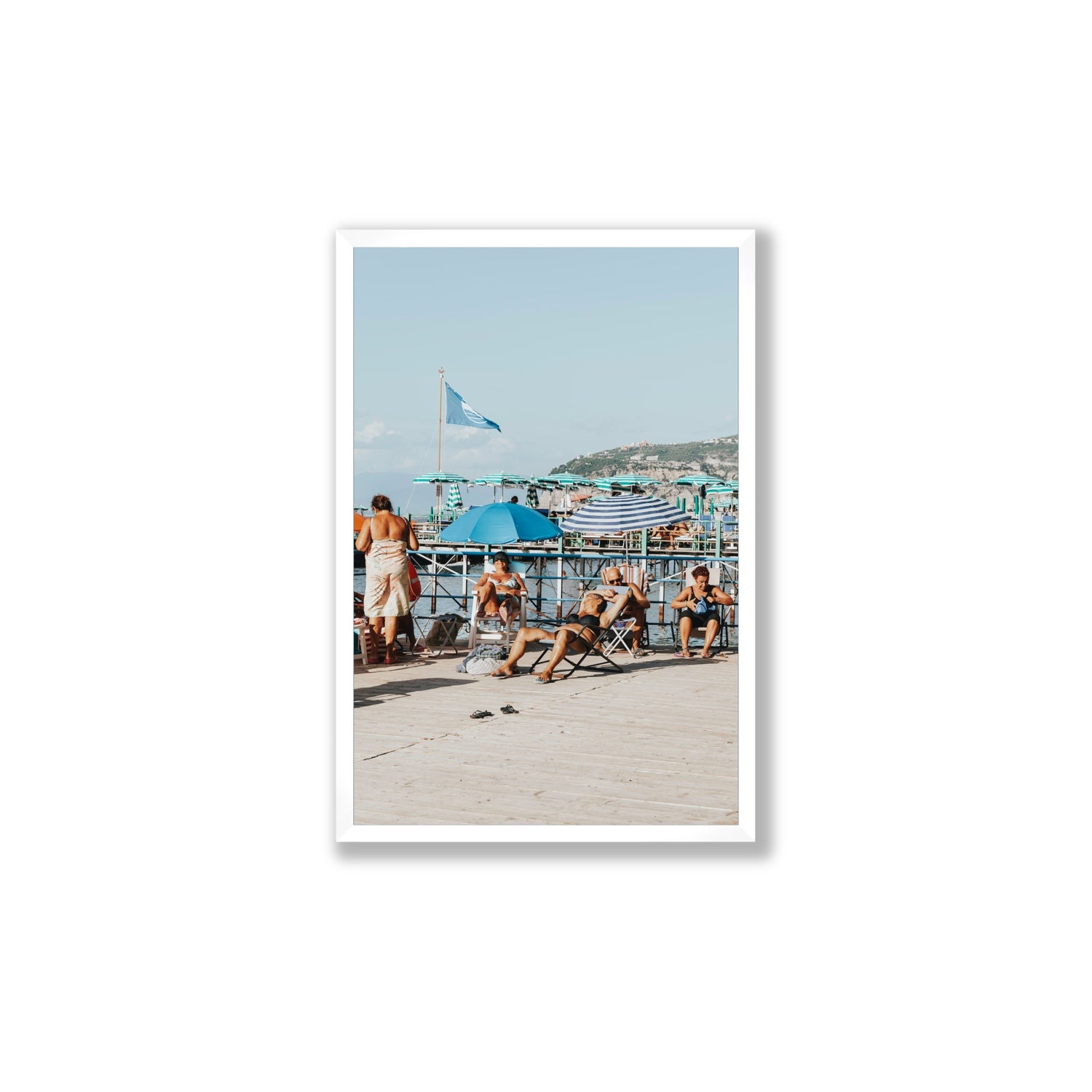 The Golden Years Sorrento Italian wall art Large full-bleed fine art print in white frame