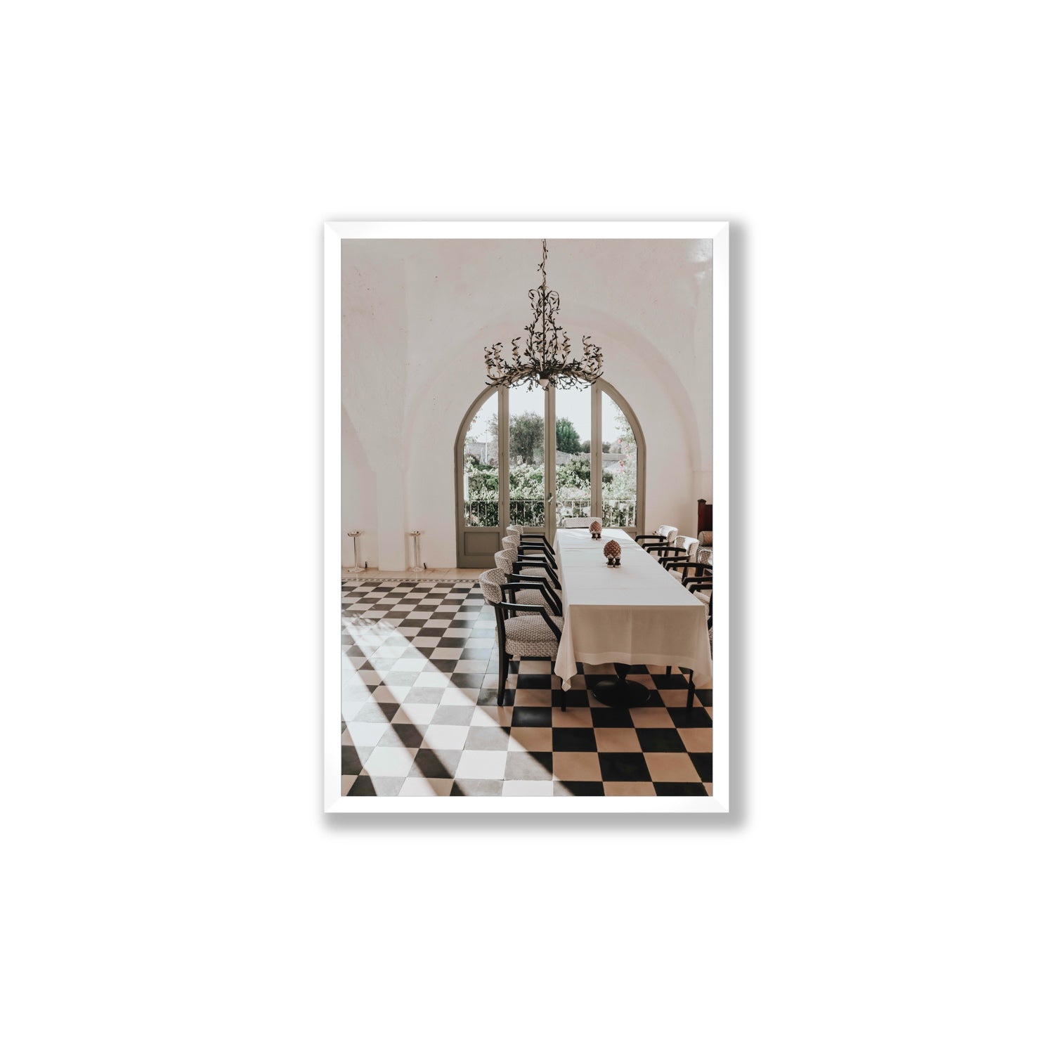 Sunbeam Feast Puglia Wall Italian fine art print Large full-bleed fine art print in white frame