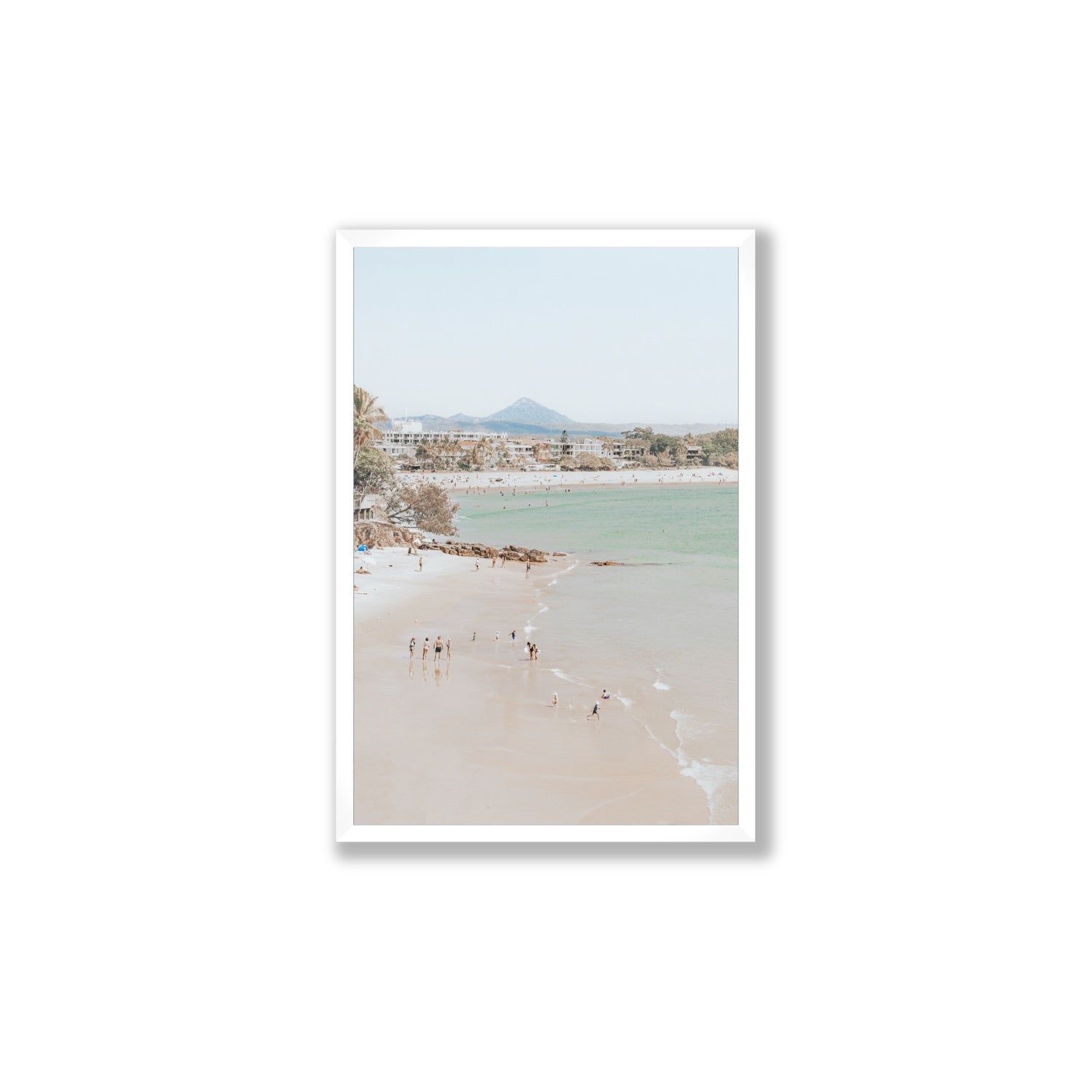 Little Cove Shallows fine art print, Noosa, Australia, coastal scenes artwork, Large, White Frame · Full Bleed, Fine Art Print