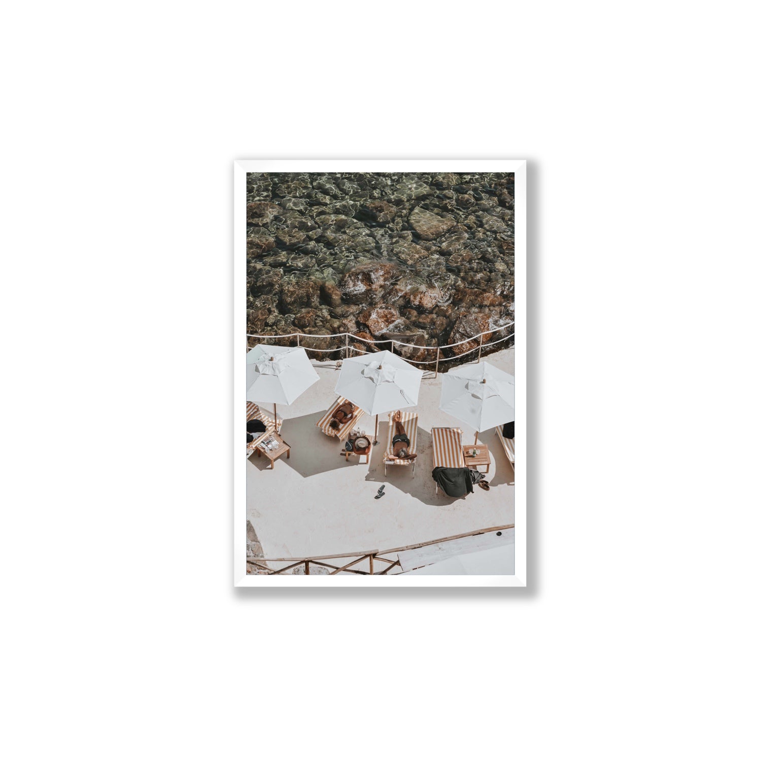 When Harry Met Sally Tuscany coastal wall art Large full-bleed fine art print in white frame