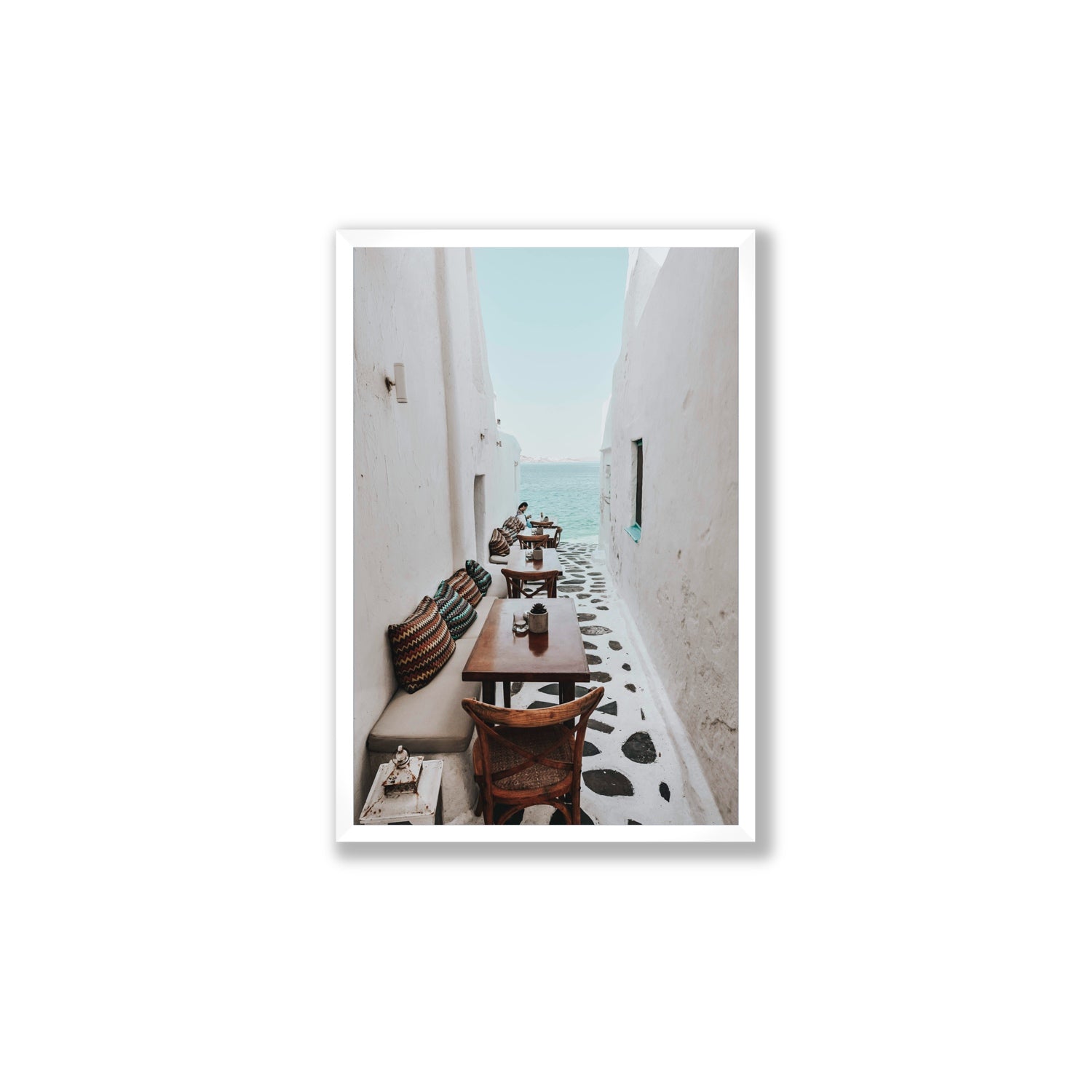 Trip Down Memory Lane fine art print, Mykonos, Greece, Large, White Frame · Full Bleed, Fine Art Print