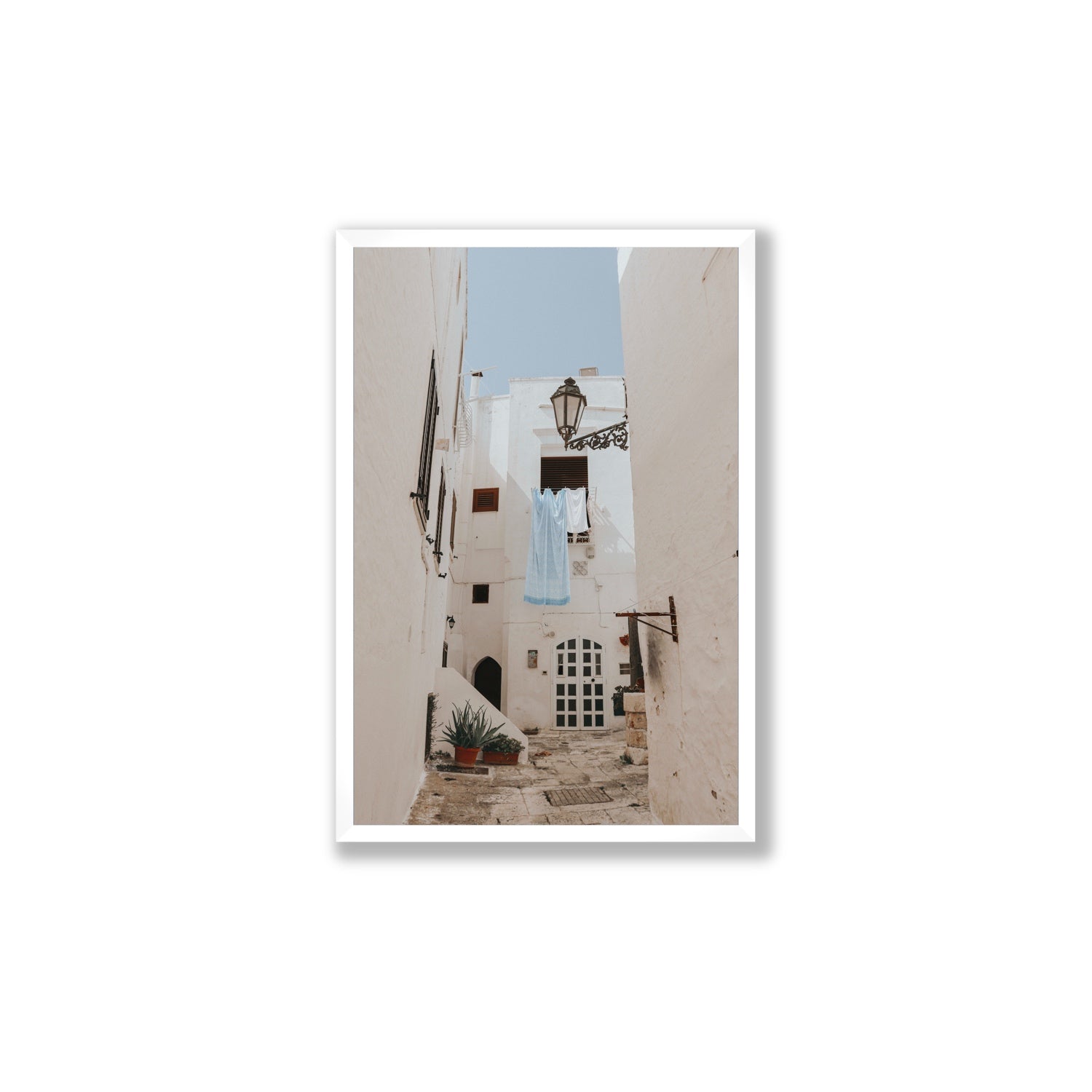 Laundry Day fine art print, Puglia, Italy, Large, White Frame · Full Bleed, Fine Art Print