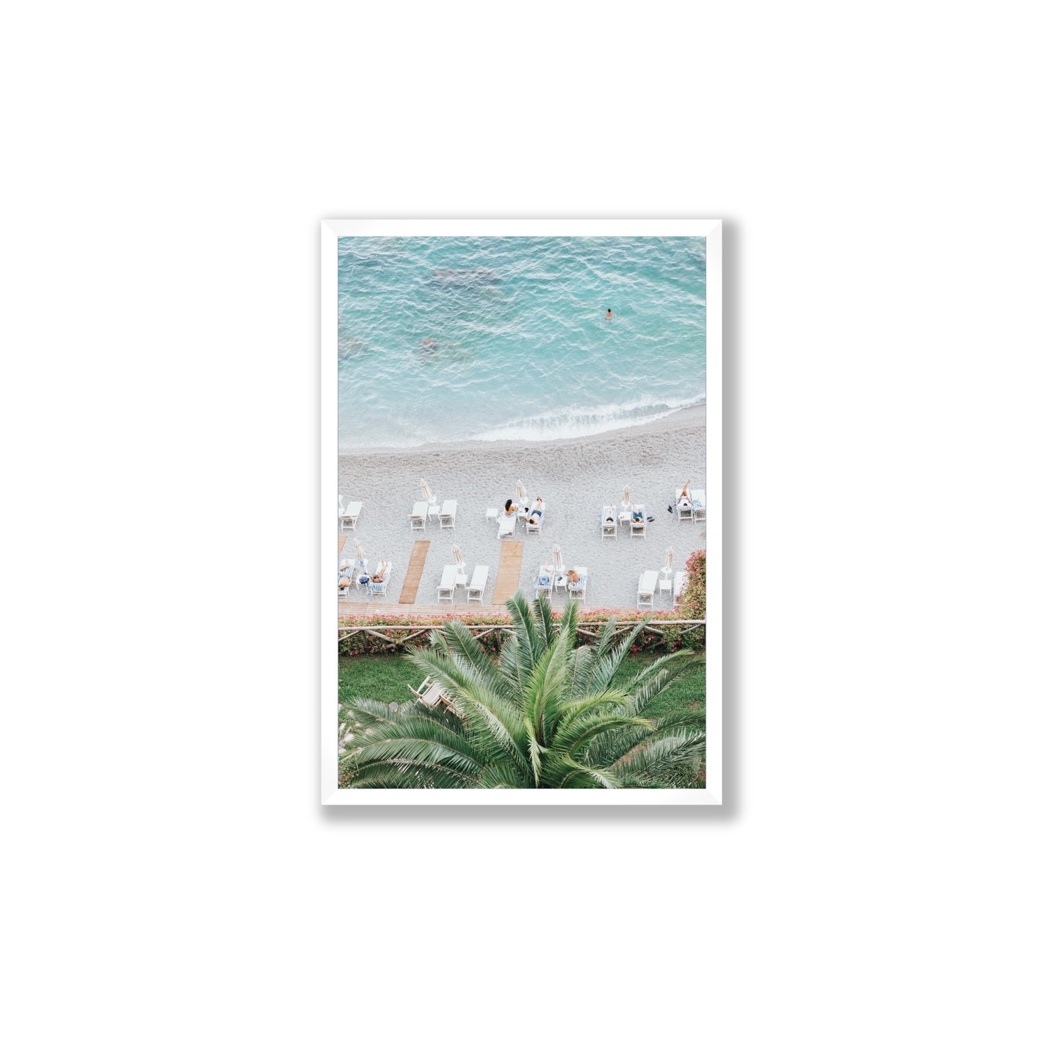 Paradiso Amalfi Mediterranean wall art Large full-bleed fine art print in white frame