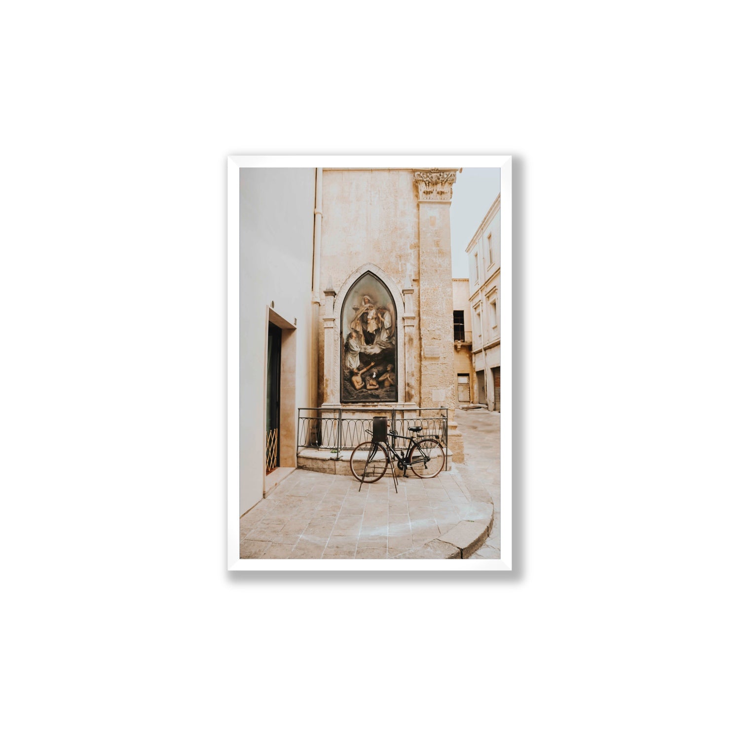 La Chiesa Puglia Otranto Italian wall art Large full-bleed fine art print in white frame