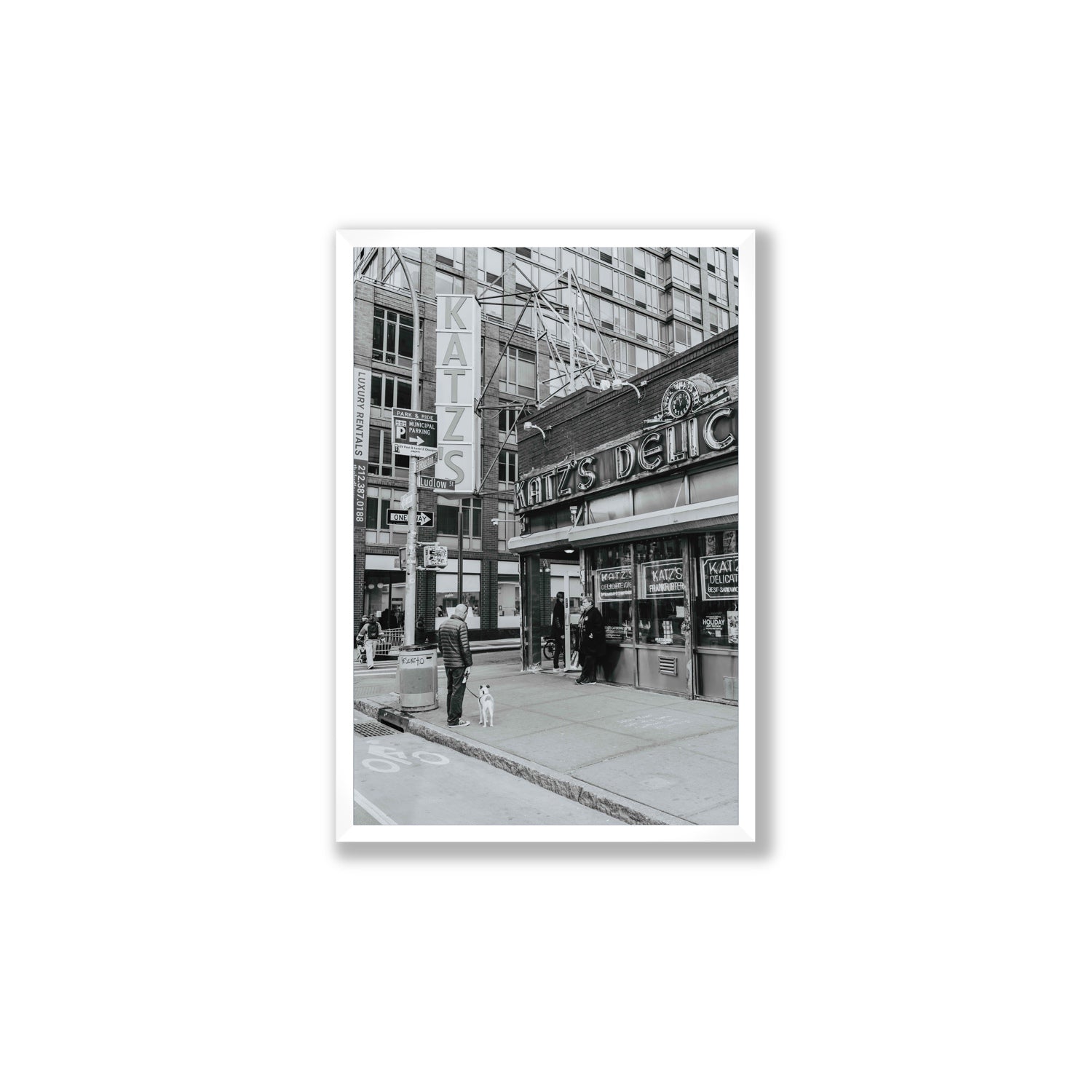 Graphite Gotham New York NYC Black & White wall art Large full-bleed fine art print in white frame