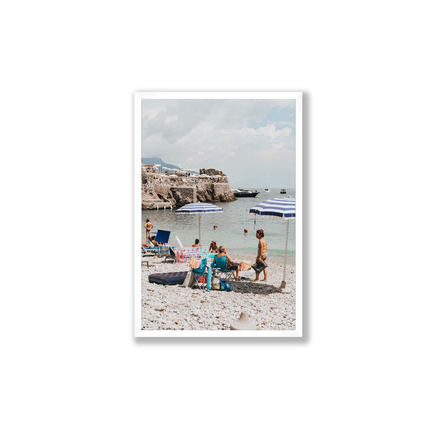 Couple Goals Nerano Amalfi Coast coastal wall art Large full-bleed fine art print in white frame