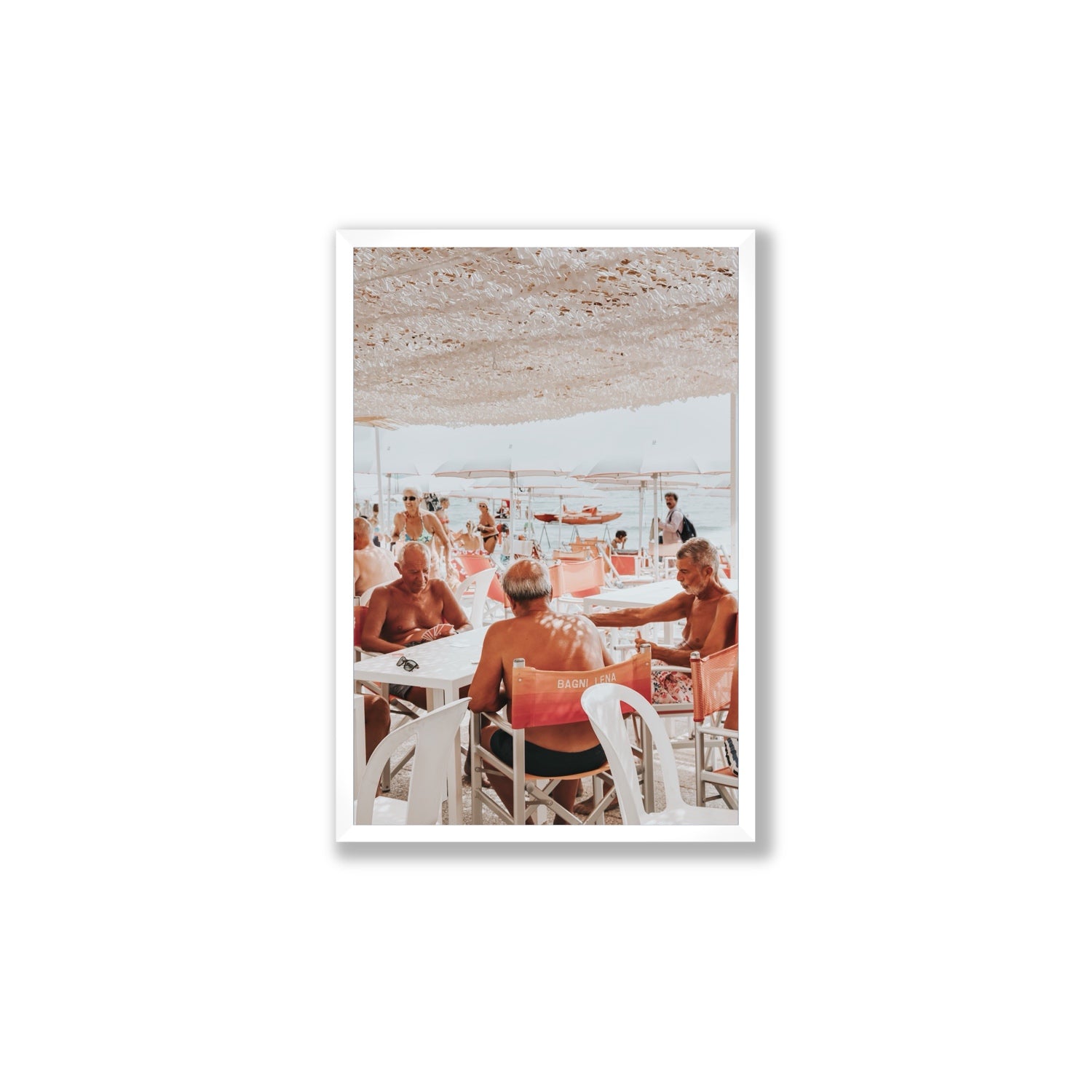 The Players fine art print, Alassio, Italy, Large, White Frame · Full Bleed, Fine Art Print