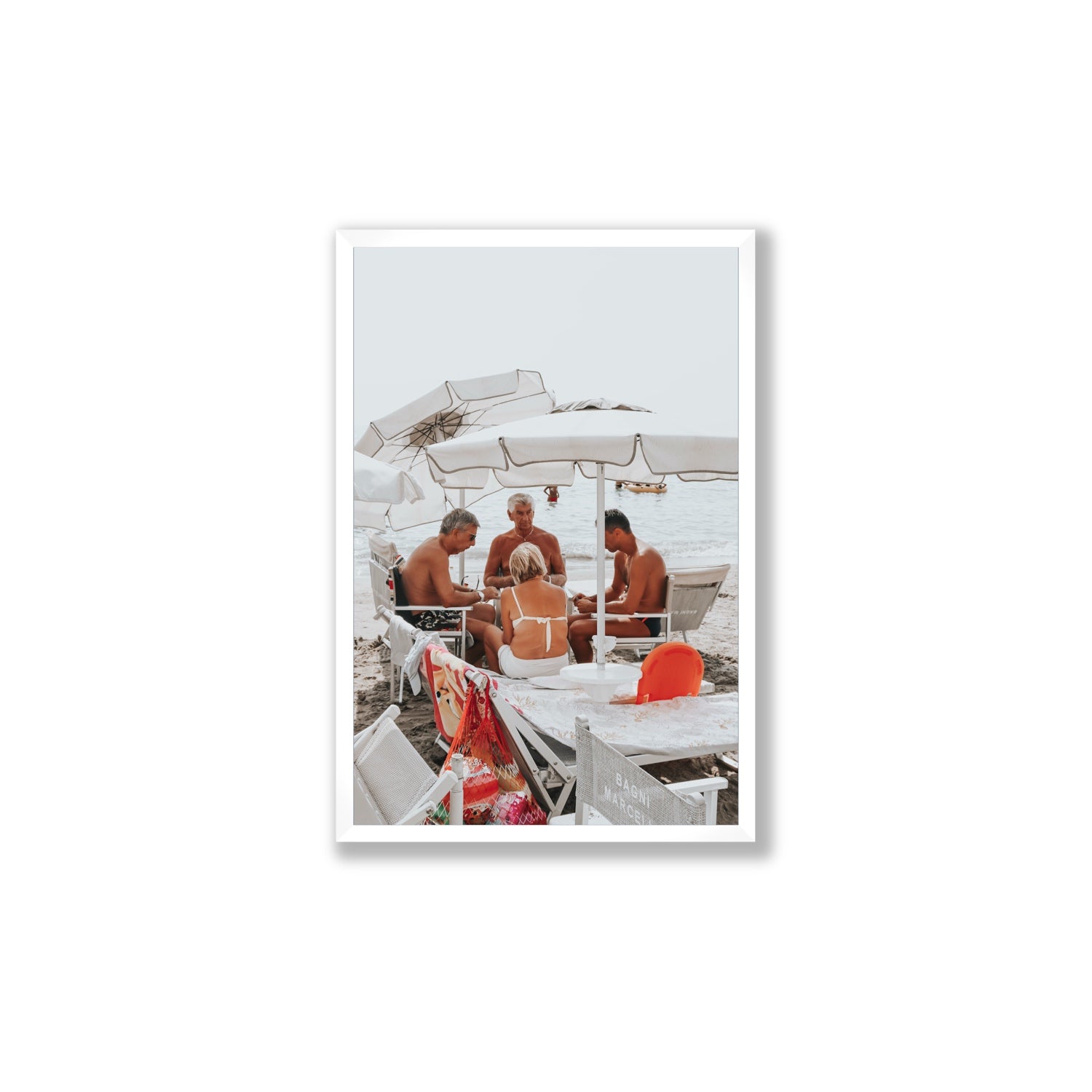 Luck Of The Draw fine art print, Alassio, Italy, Large, White Frame · Full Bleed, Fine Art Print