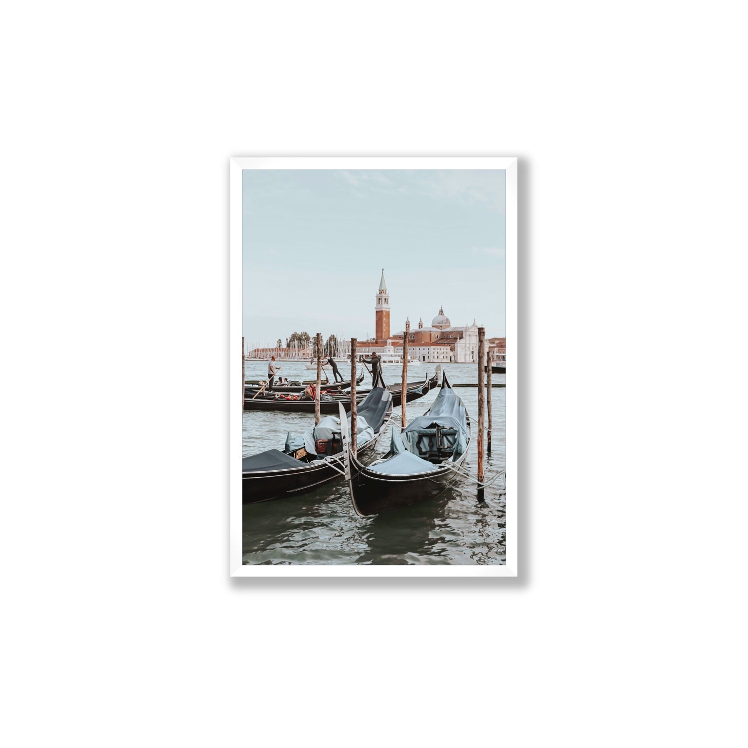 Italian Commute Venice Italian Mediterranean decor wall art Large full-bleed fine art print in white frame