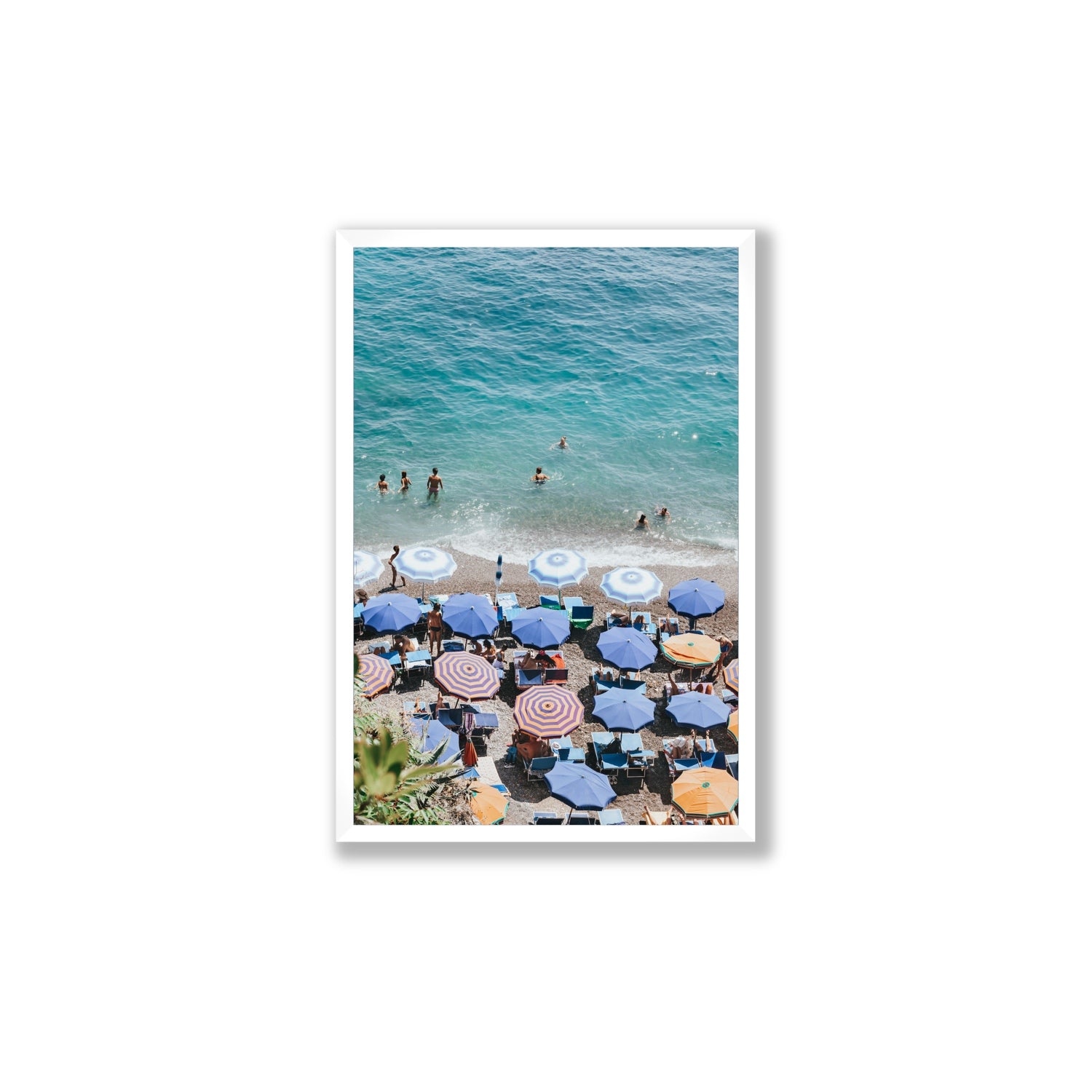 Paradise Beach fine art print, Positano, Italy, Large, White Frame · Full Bleed, Fine Art Print