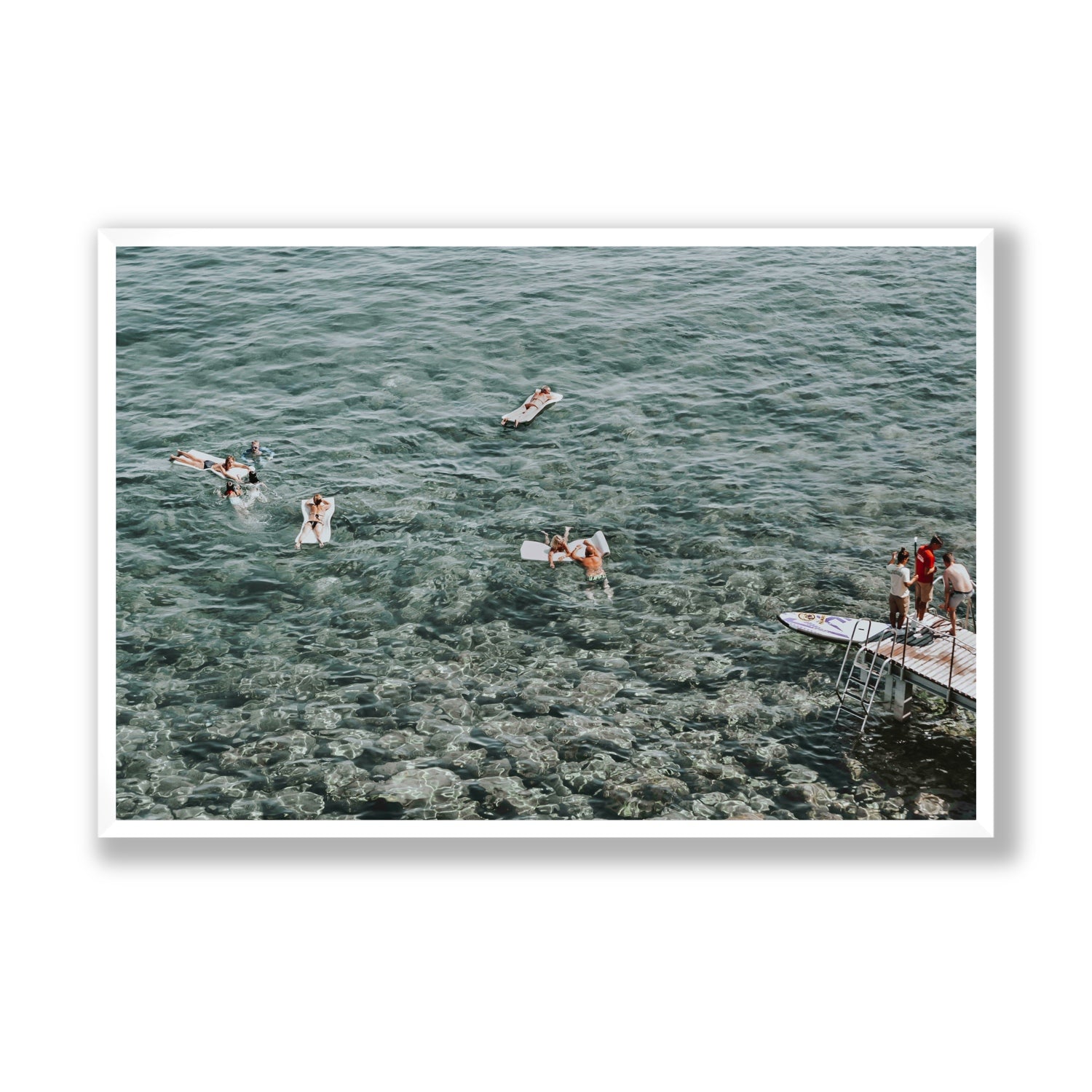 Having A Whale Of A Time Tuscany coastal wall art Statement full-bleed fine art print in white frame