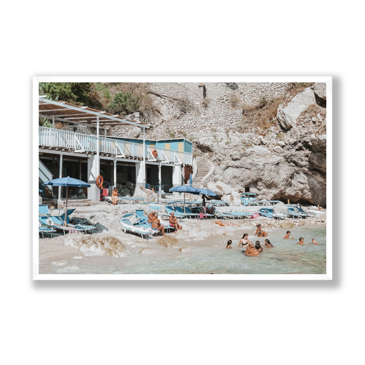 Beachside Bronze fine art print, Capri, Italy, Statement, White Frame · Full Bleed, Fine Art Print
