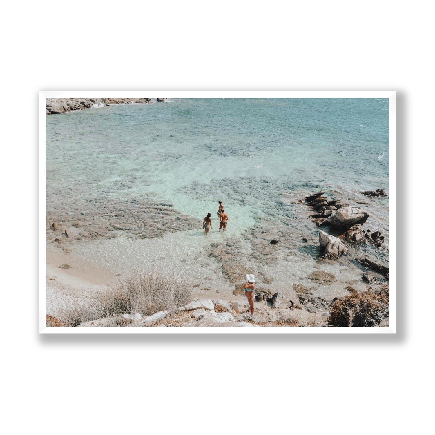Easy On The Eyes Mykonos Greek island wall art Statement full-bleed fine art print in white frame