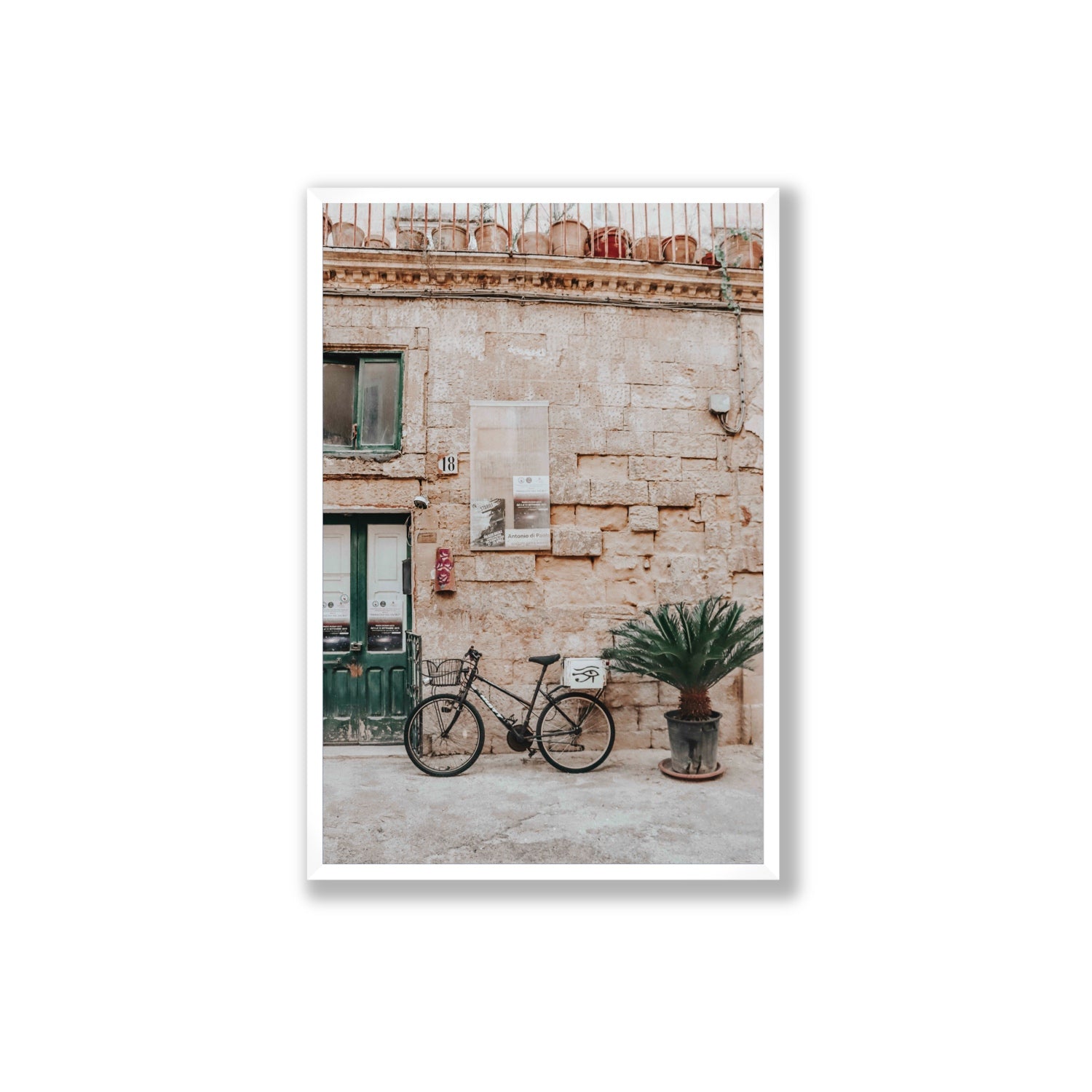 Salento Streets Puglia Lecce Italian wall art Extra Large full-bleed fine art print in white frame